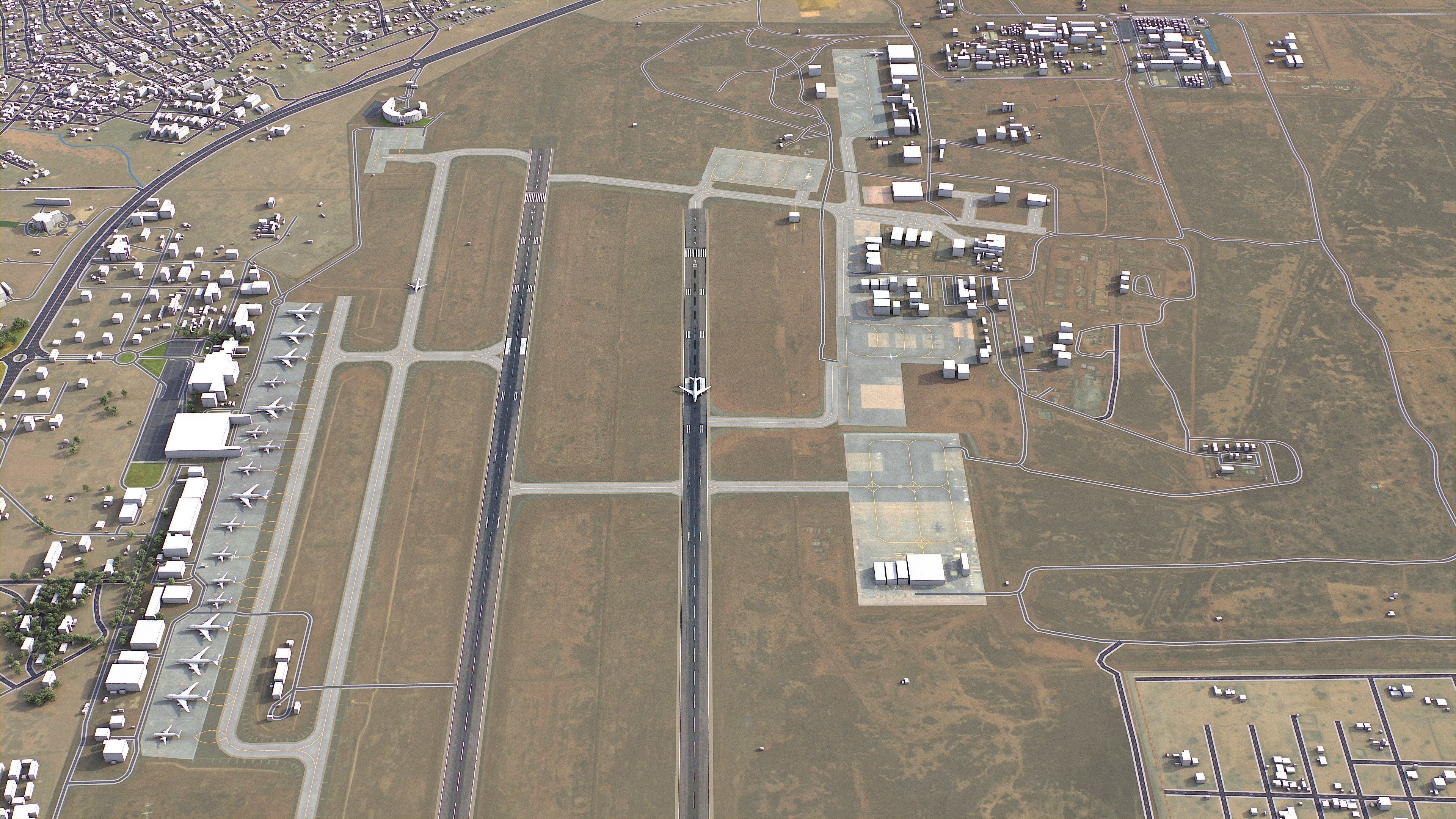 Niamey Airport Low-poly 3D model_4