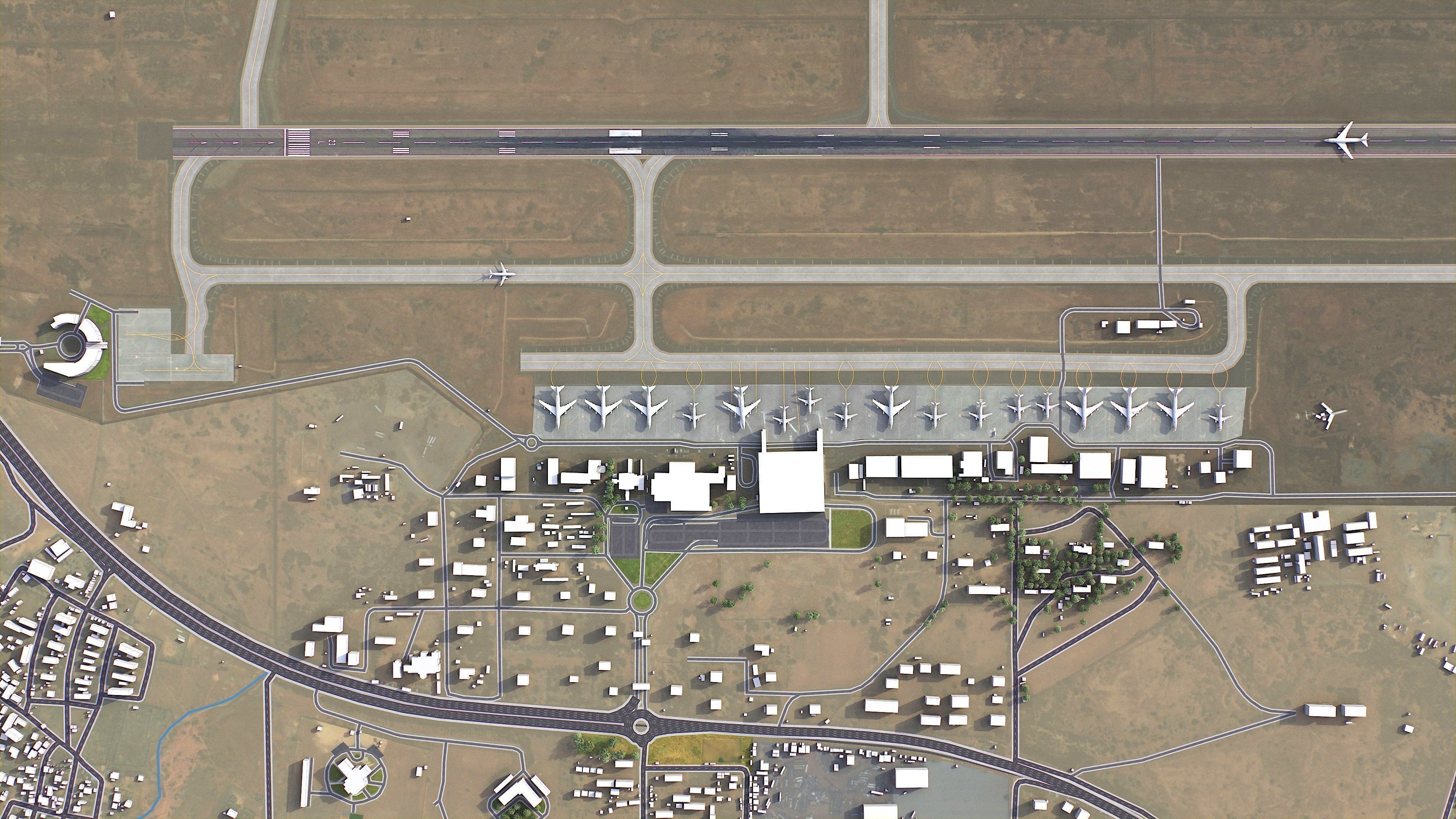 Niamey Airport Low-poly 3D model_5