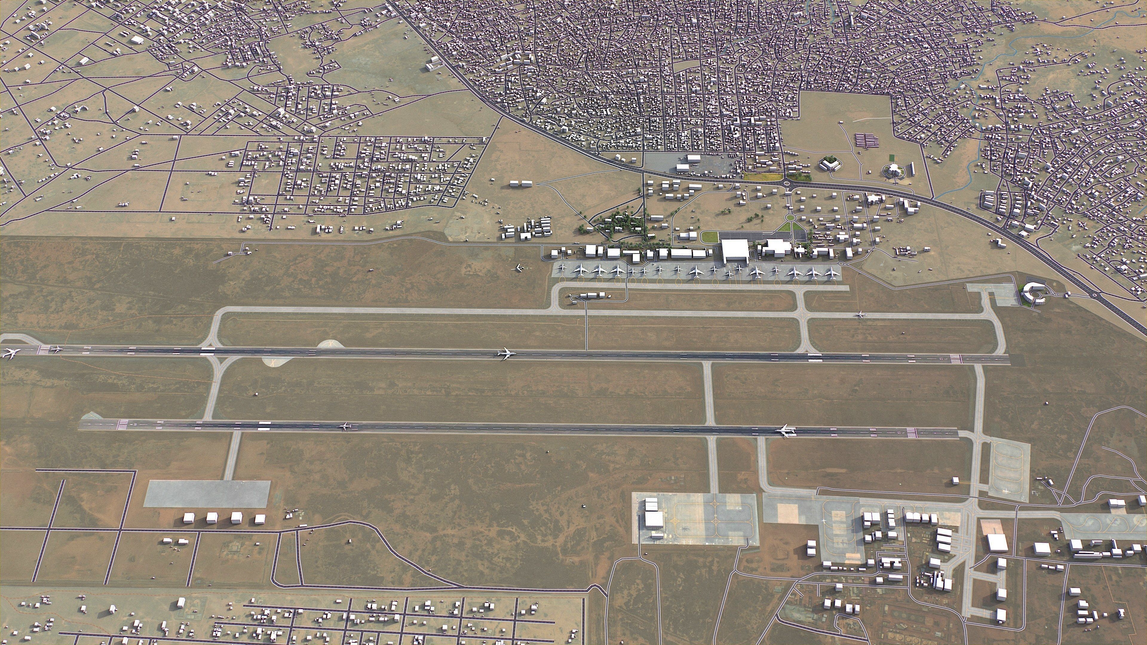 Niamey Airport Low-poly 3D model_3
