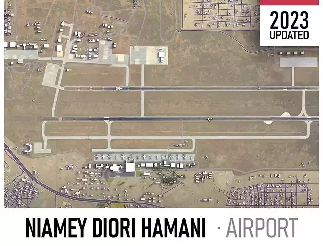 Niamey Airport Low-poly 3D model