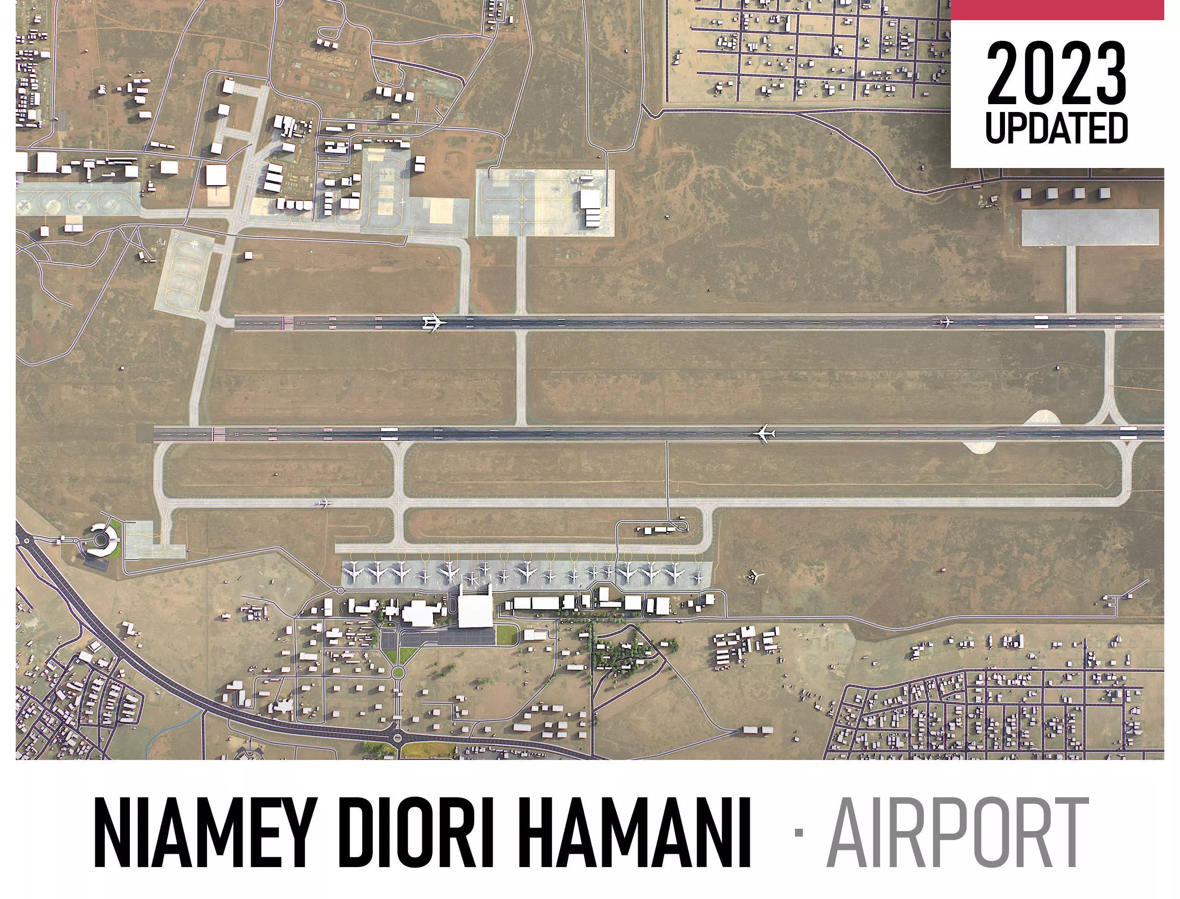 Niamey Airport Low-poly 3D model_0