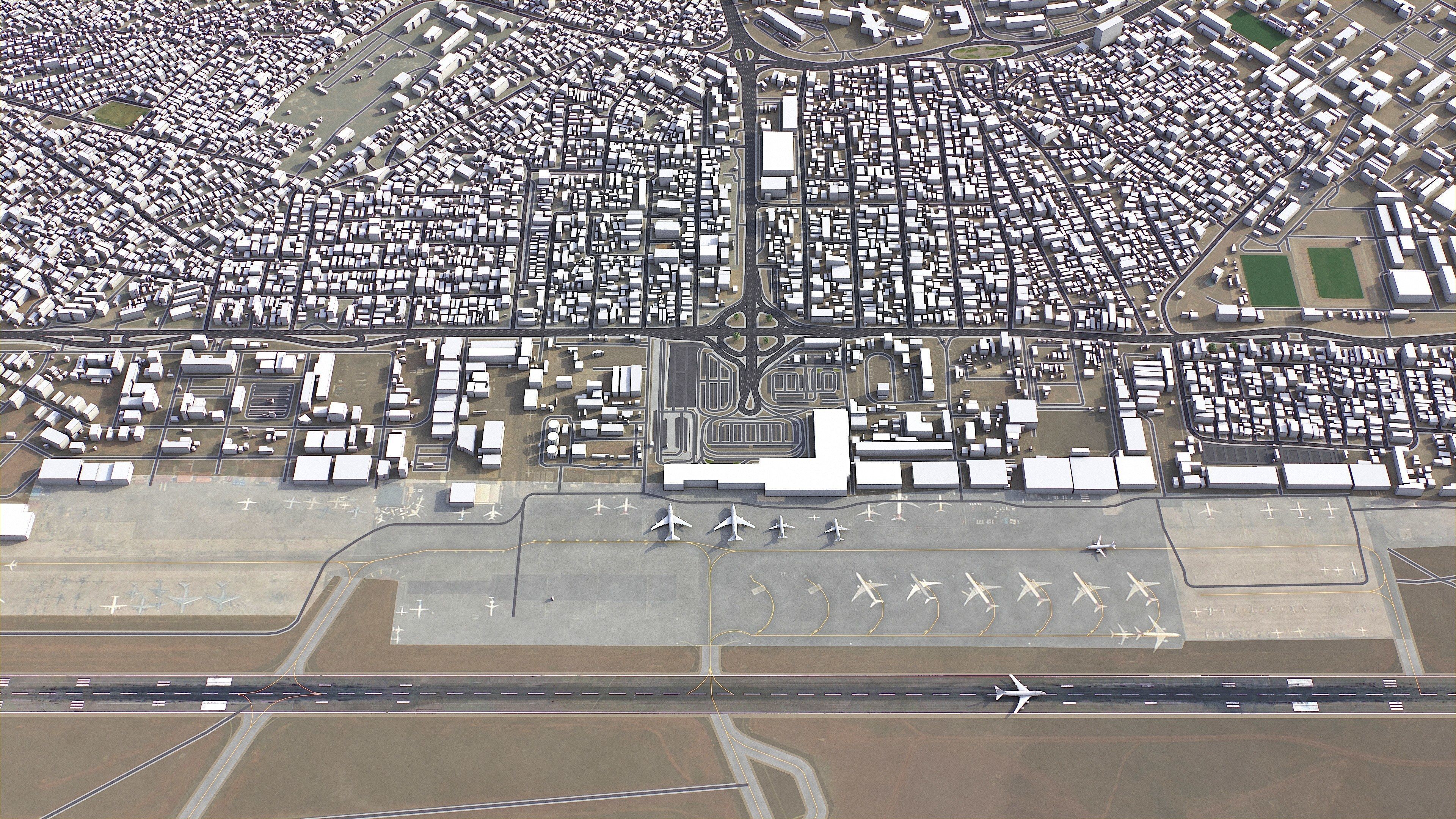 Luanda - 3D Airport Model Low-poly 3D model_1