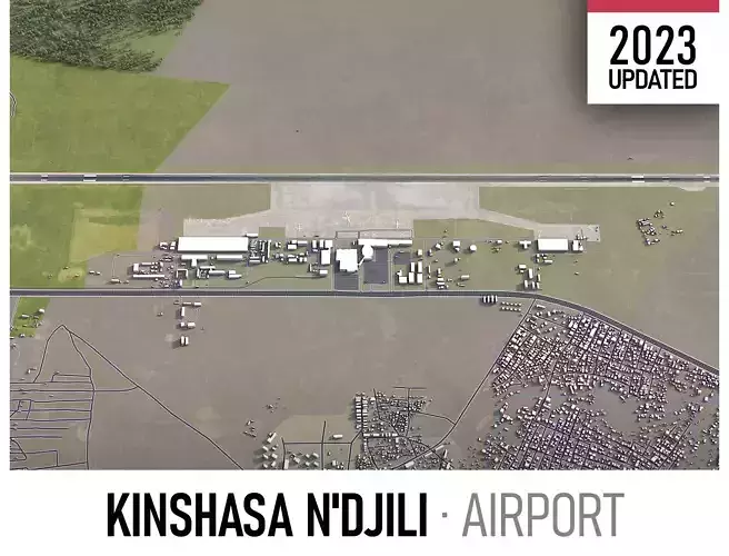 Kinshasa Airport Low-poly 3D model