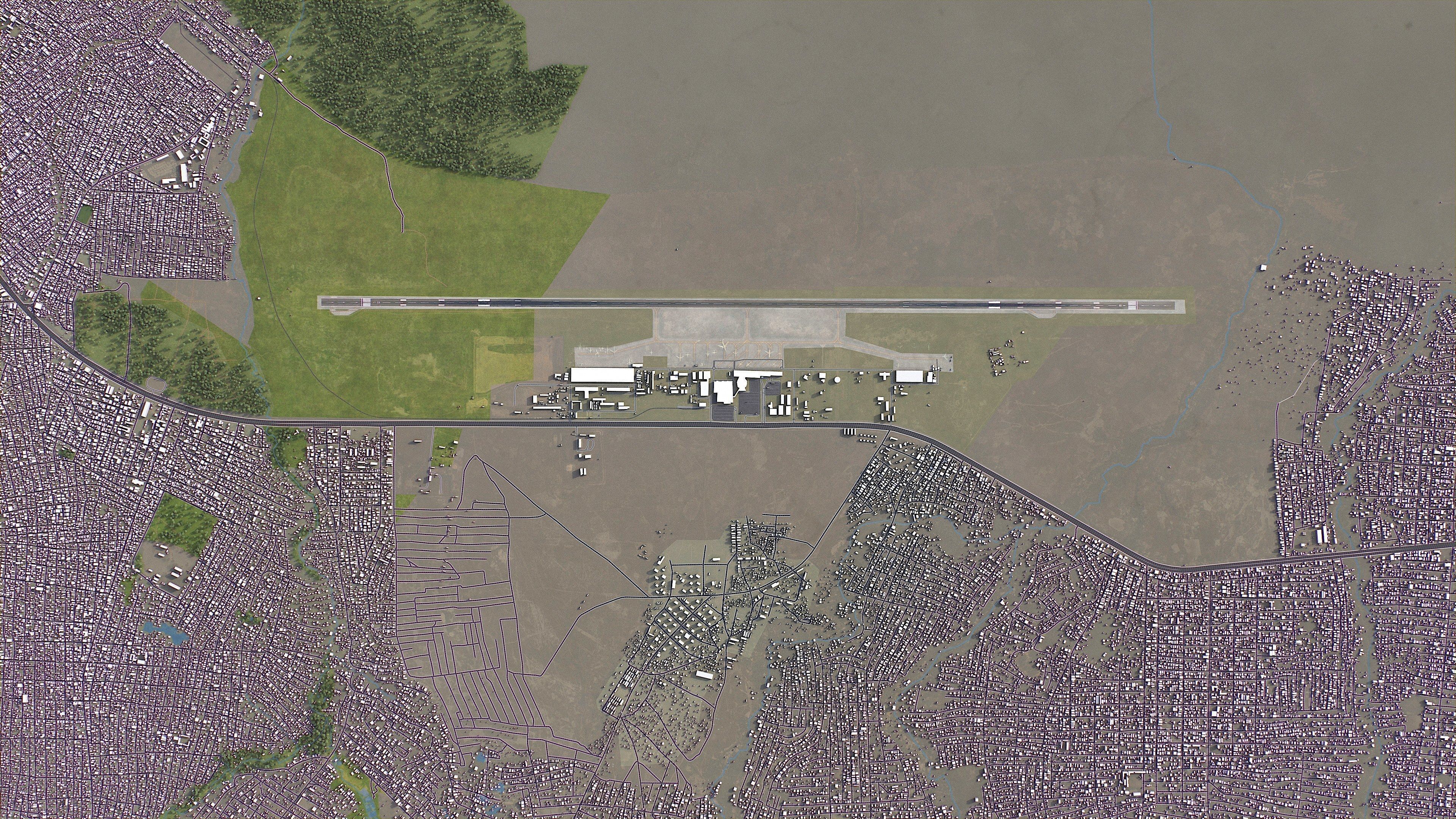 Kinshasa Airport Low-poly 3D model_6