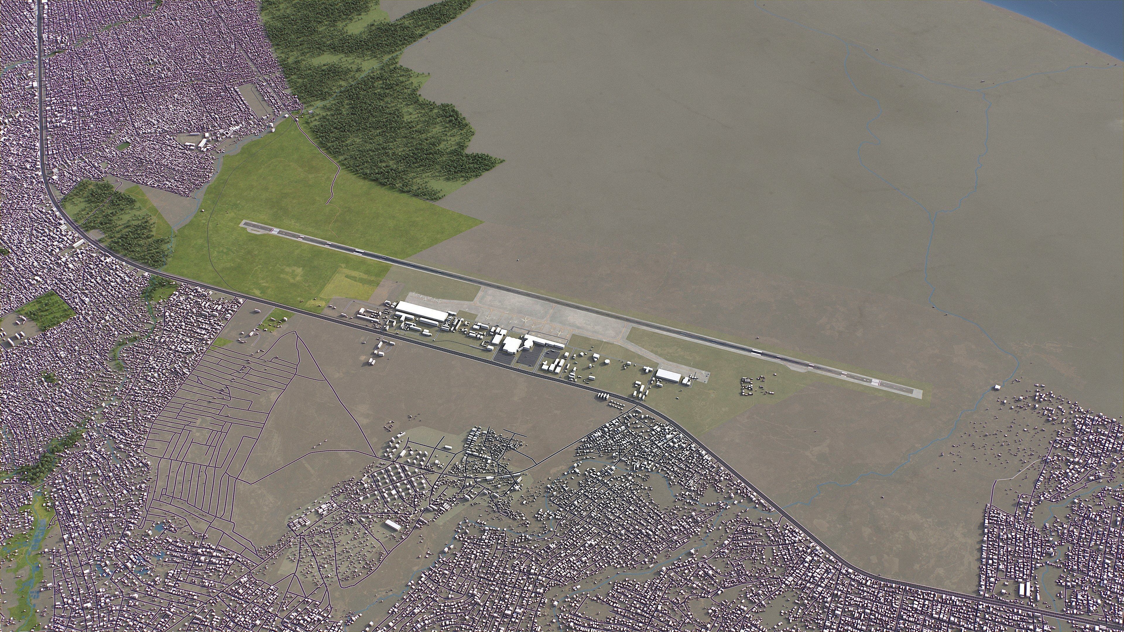 Kinshasa Airport Low-poly 3D model_4