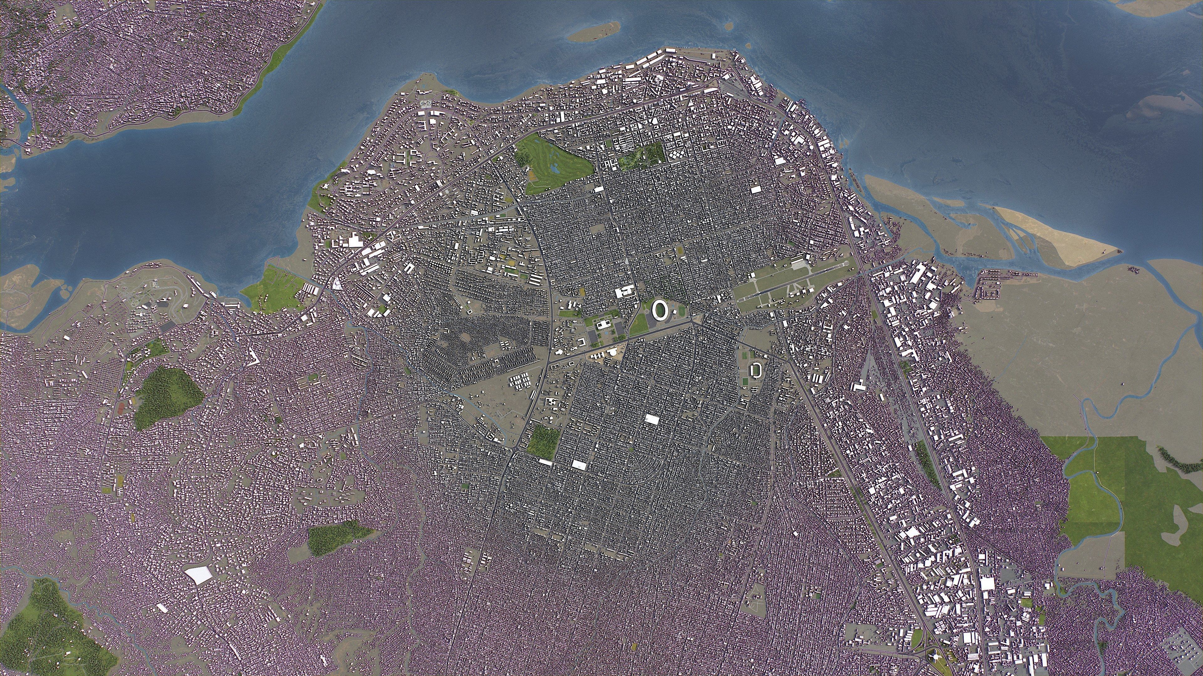 Kinshasa - 3D City Model Low-poly 3D model_13