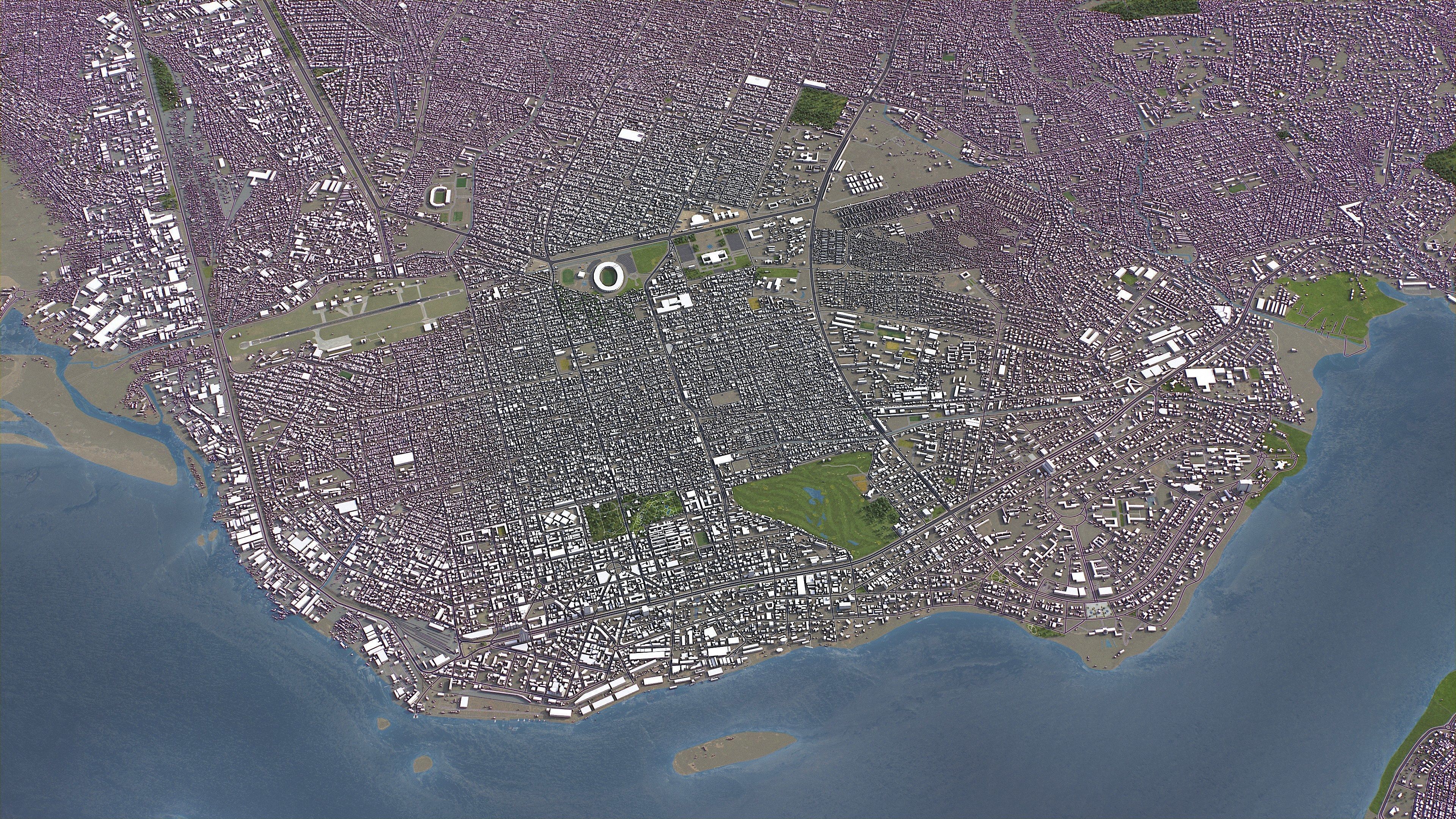 Kinshasa - 3D City Model Low-poly 3D model_8