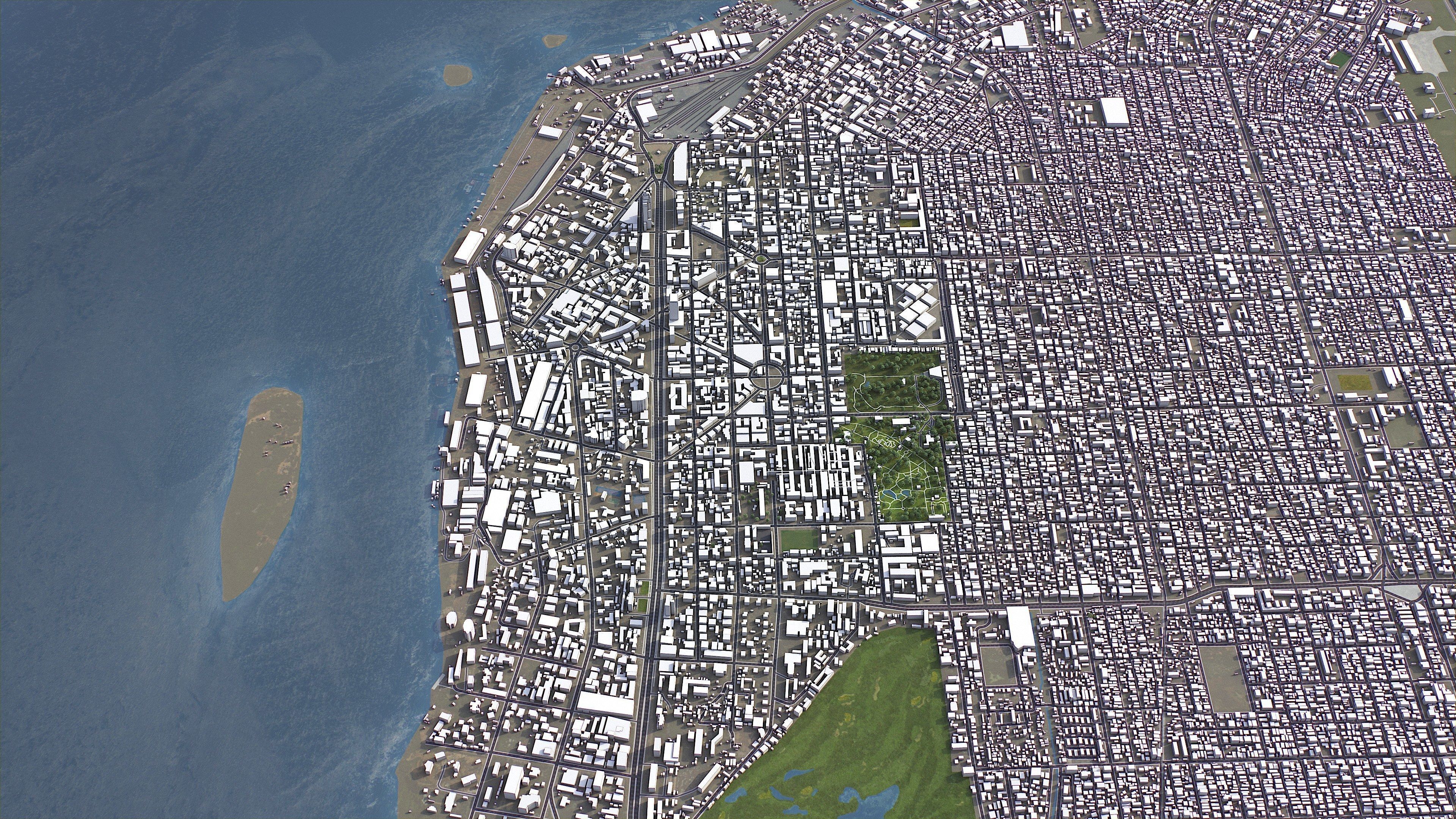 Kinshasa - 3D City Model Low-poly 3D model_2