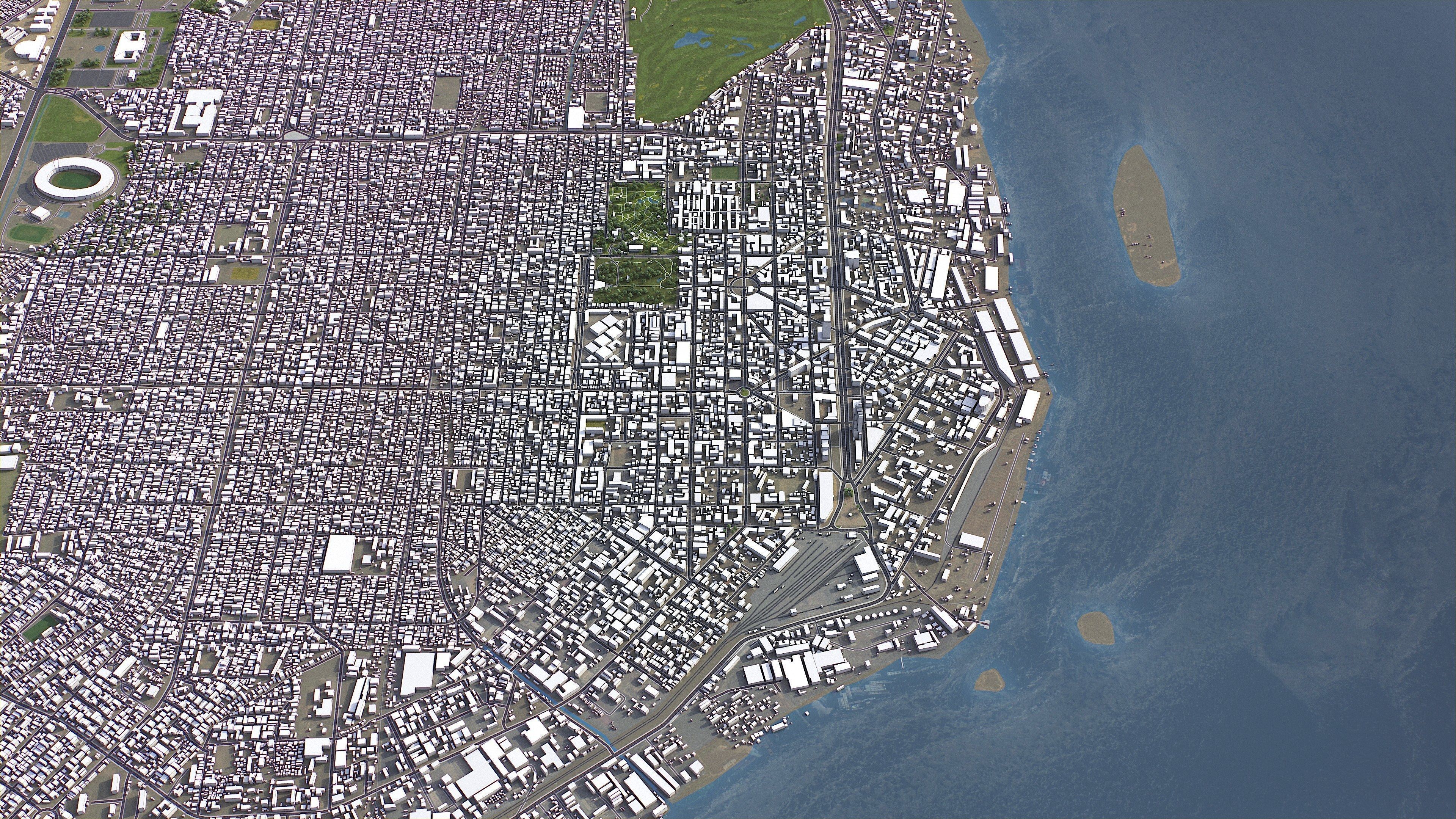 Kinshasa - 3D City Model Low-poly 3D model_4