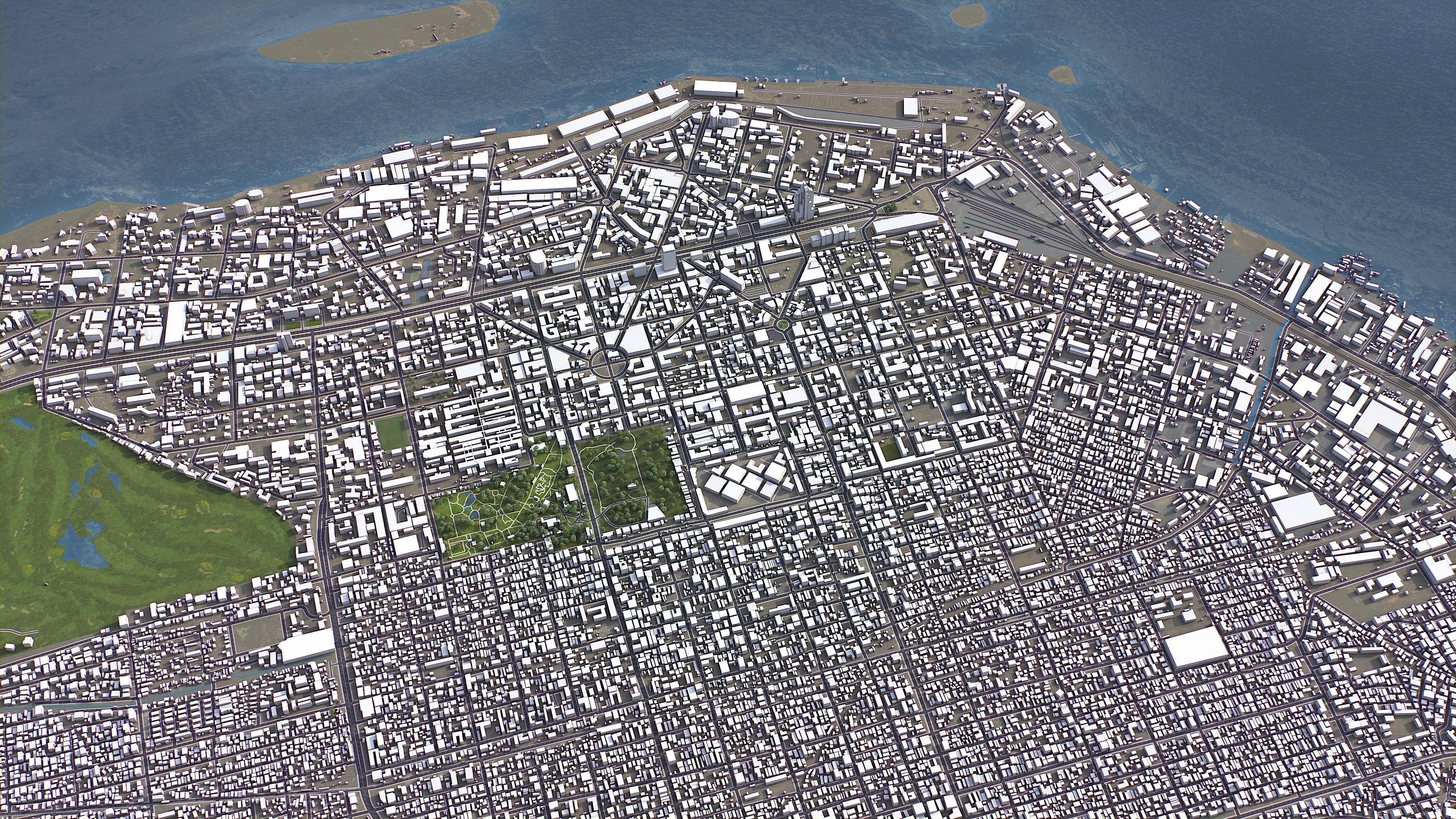Kinshasa - 3D City Model Low-poly 3D model_1