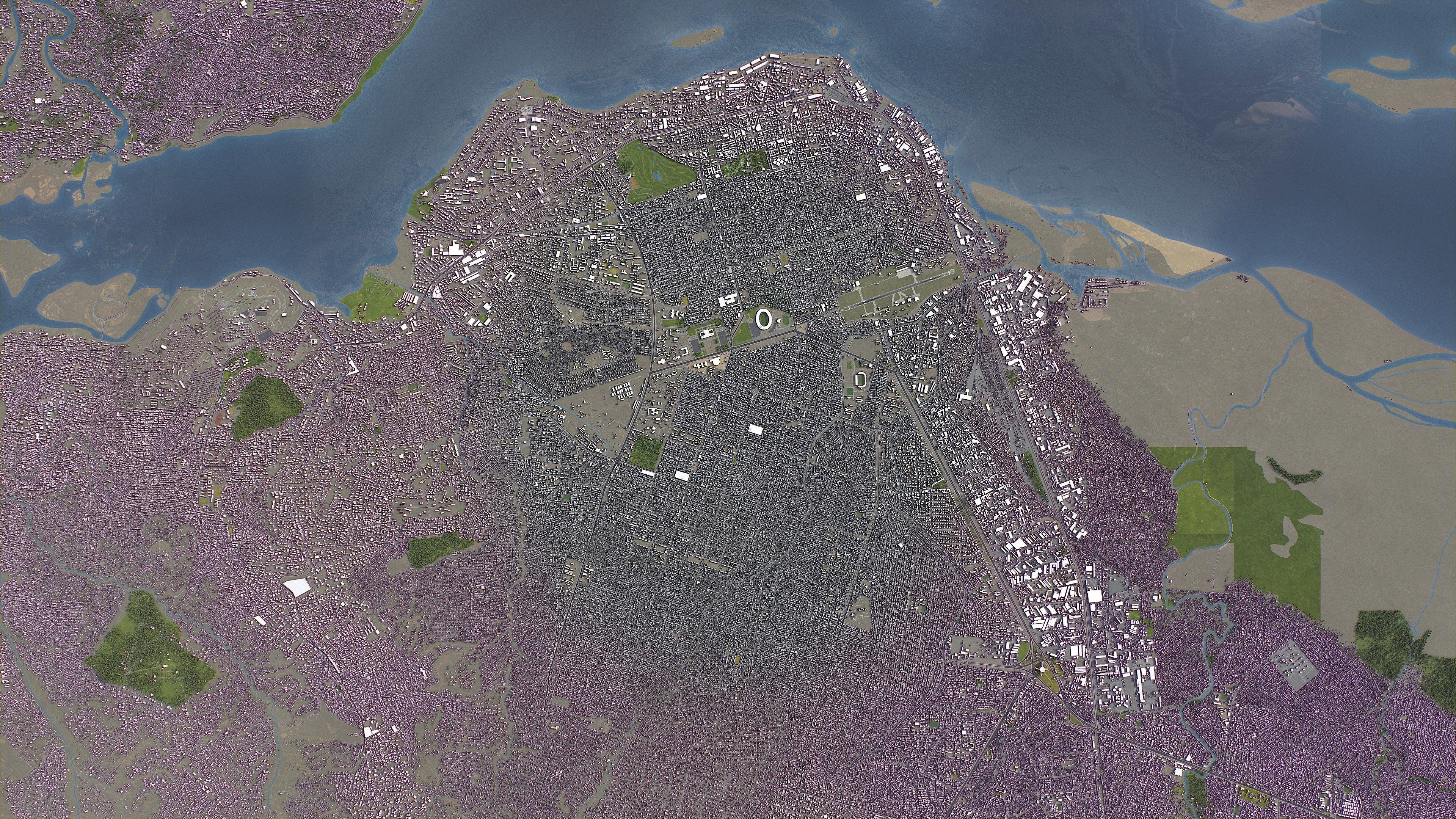 Kinshasa - 3D City Model Low-poly 3D model_10