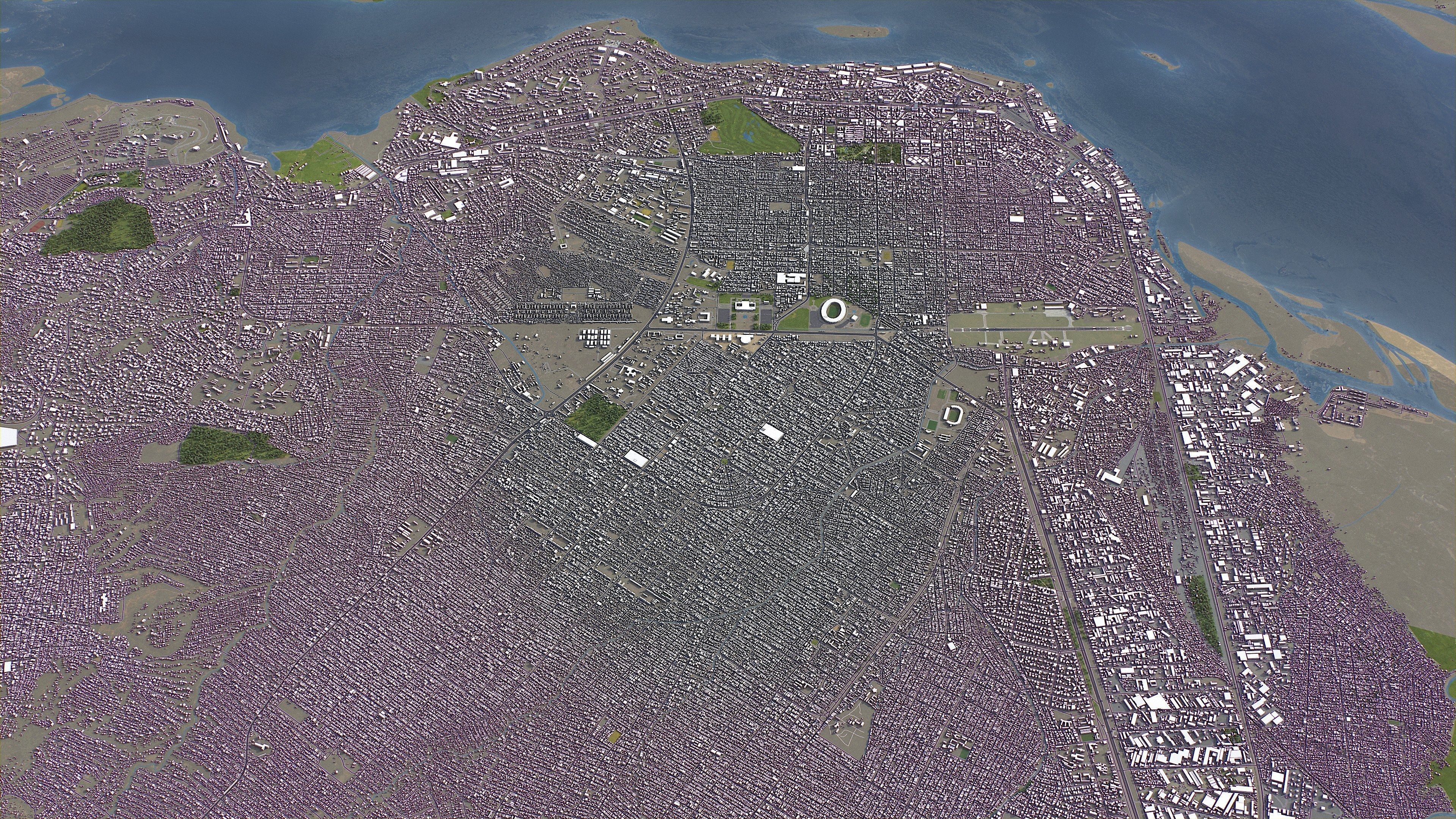 Kinshasa - 3D City Model Low-poly 3D model_12