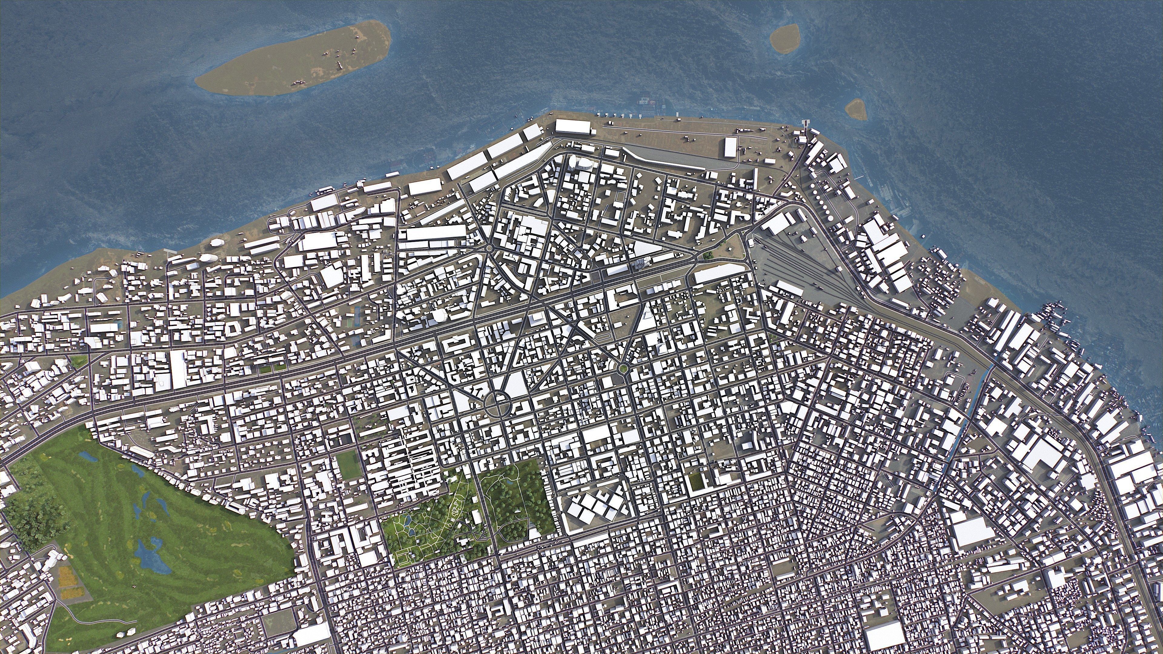 Kinshasa - 3D City Model Low-poly 3D model_5