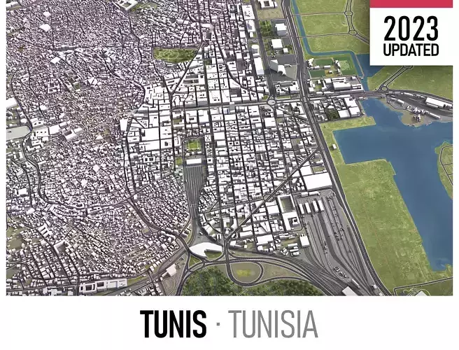 Tunis - 3D City Low-poly 3D model