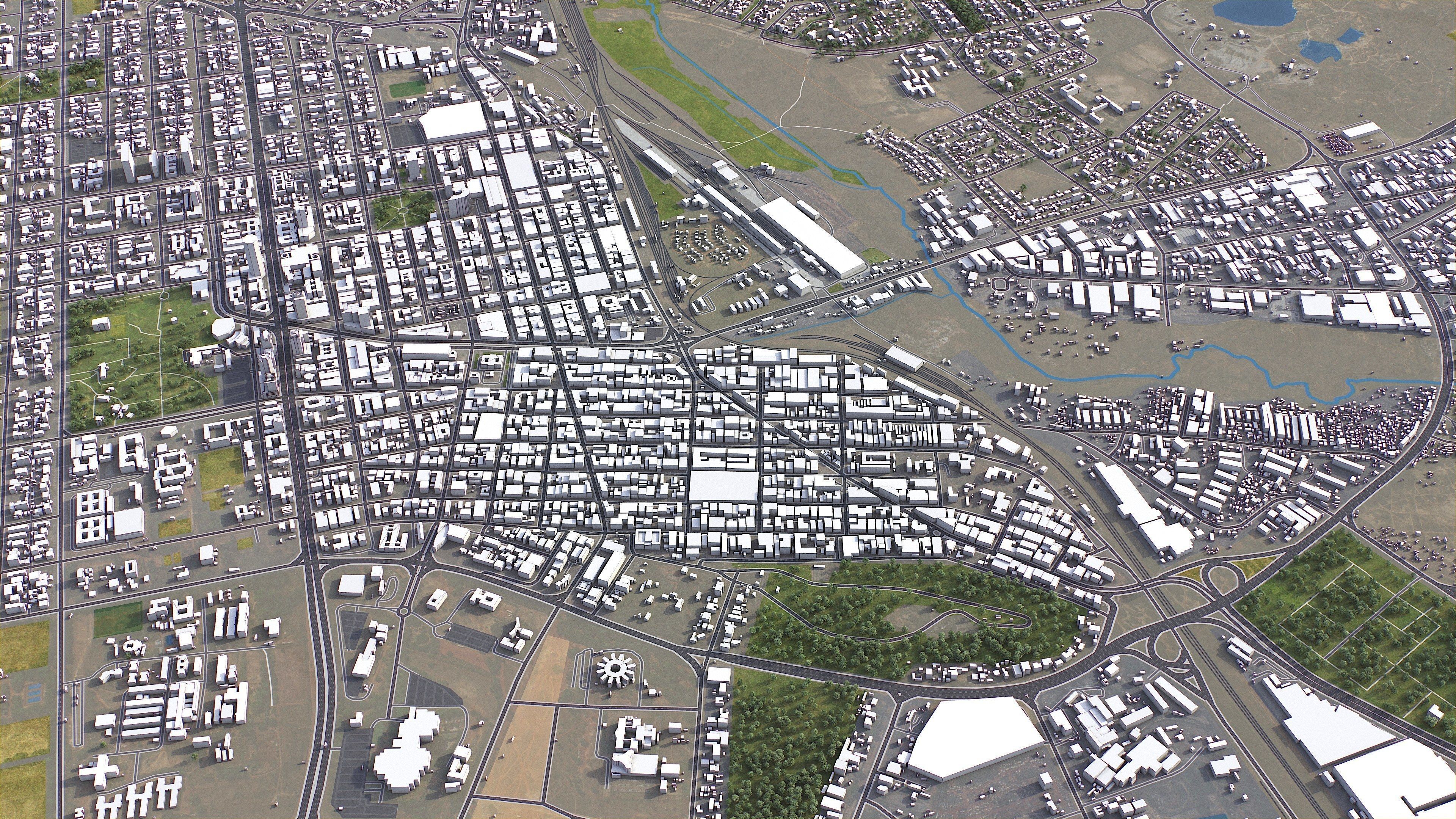 Harare - 3D City Model Low-poly 3D model_3