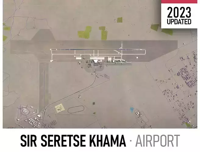 Gaborone - Sir Seretse Khama Airport Low-poly 3D model