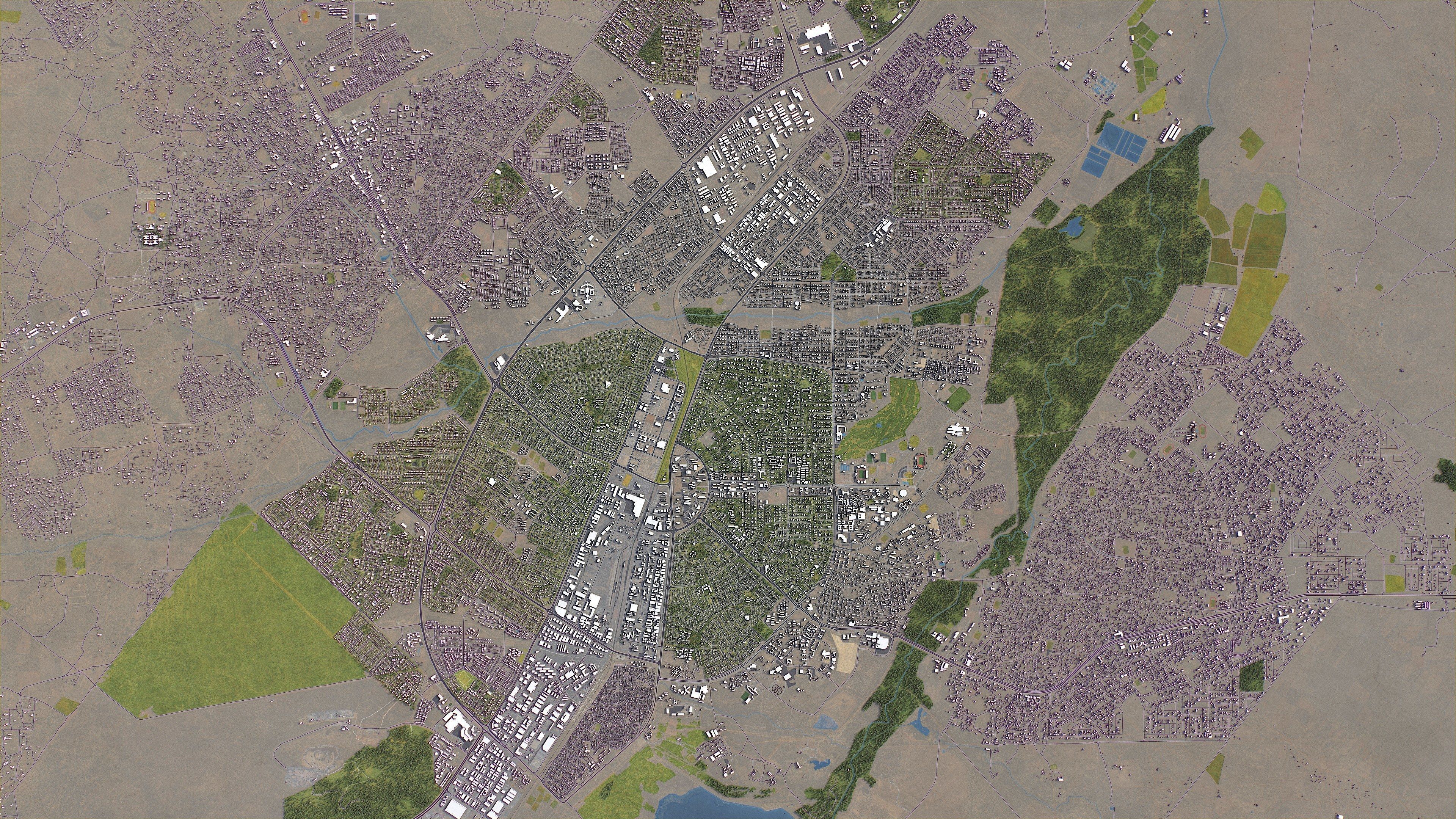 Gaborone - 3D City Model Low-poly 3D model_12