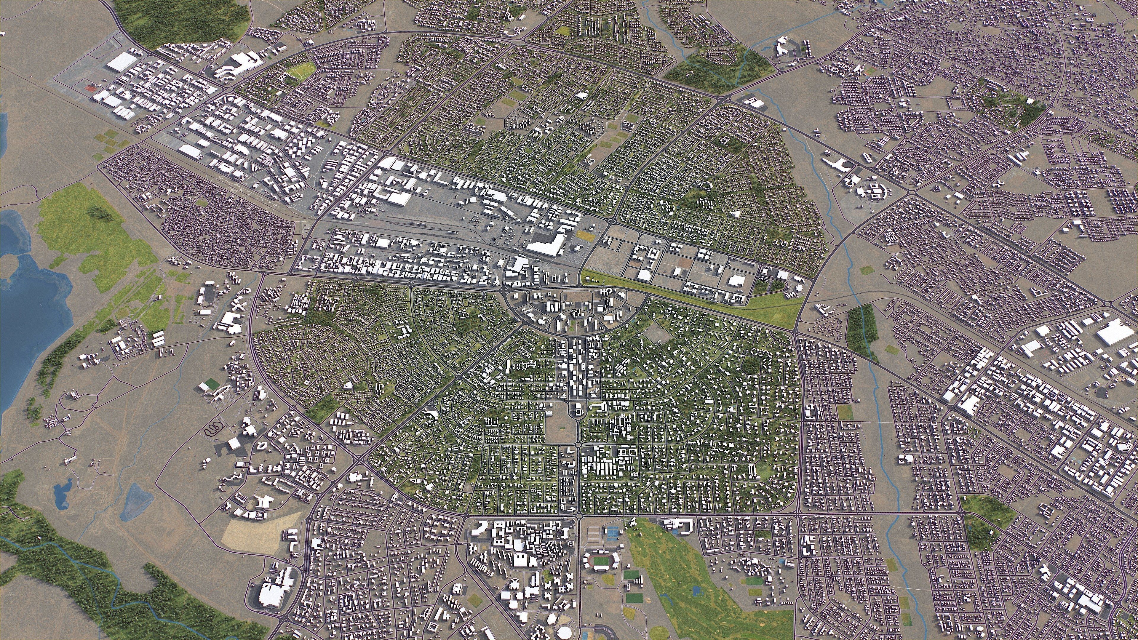 Gaborone - 3D City Model Low-poly 3D model_9