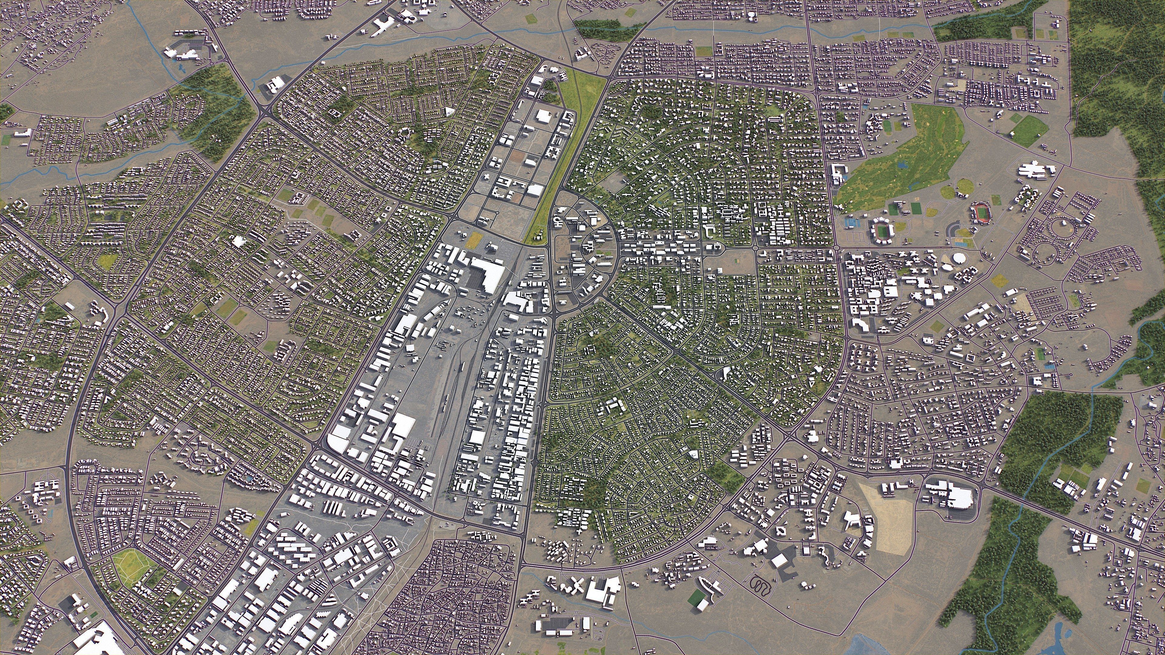 Gaborone - 3D City Model Low-poly 3D model_6