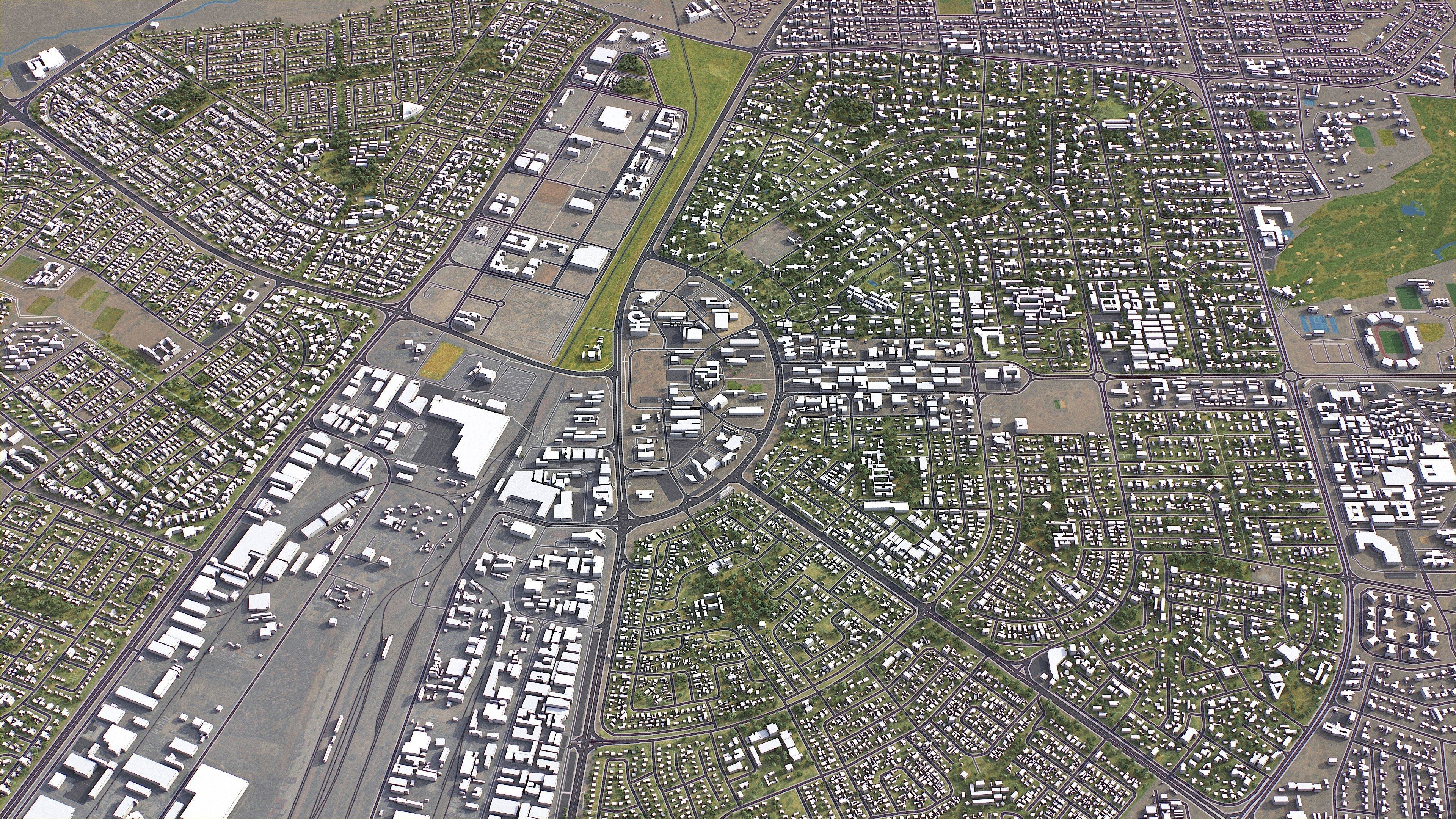 Gaborone - 3D City Model Low-poly 3D model_1