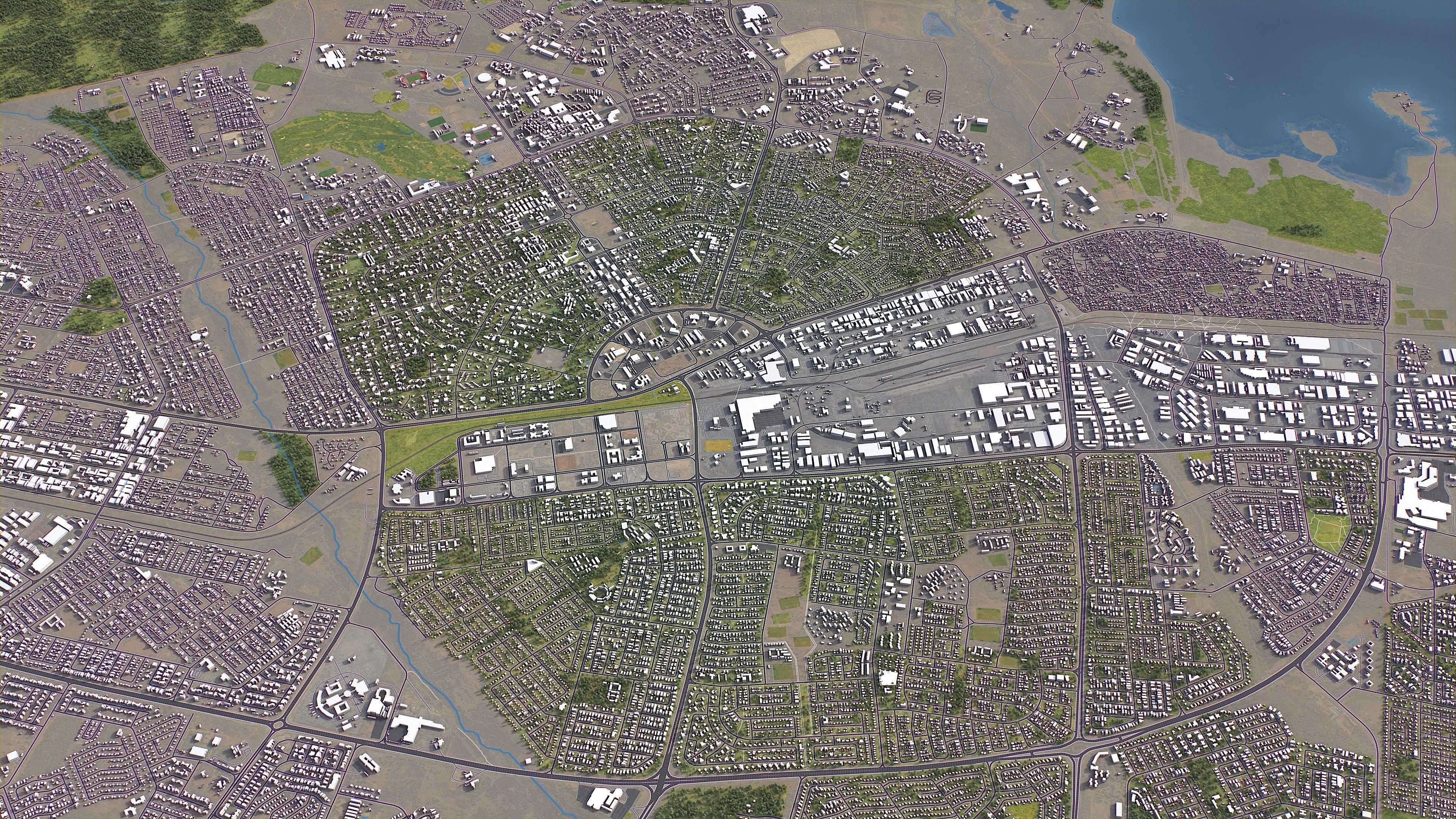 Gaborone - 3D City Model Low-poly 3D model_7