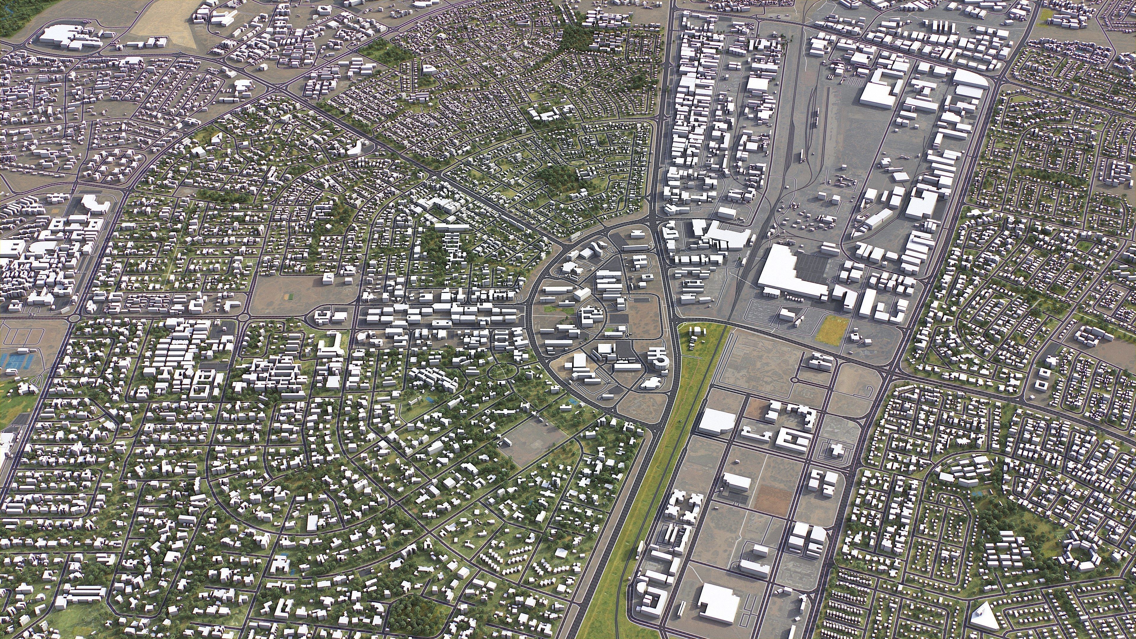 Gaborone - 3D City Model Low-poly 3D model_3