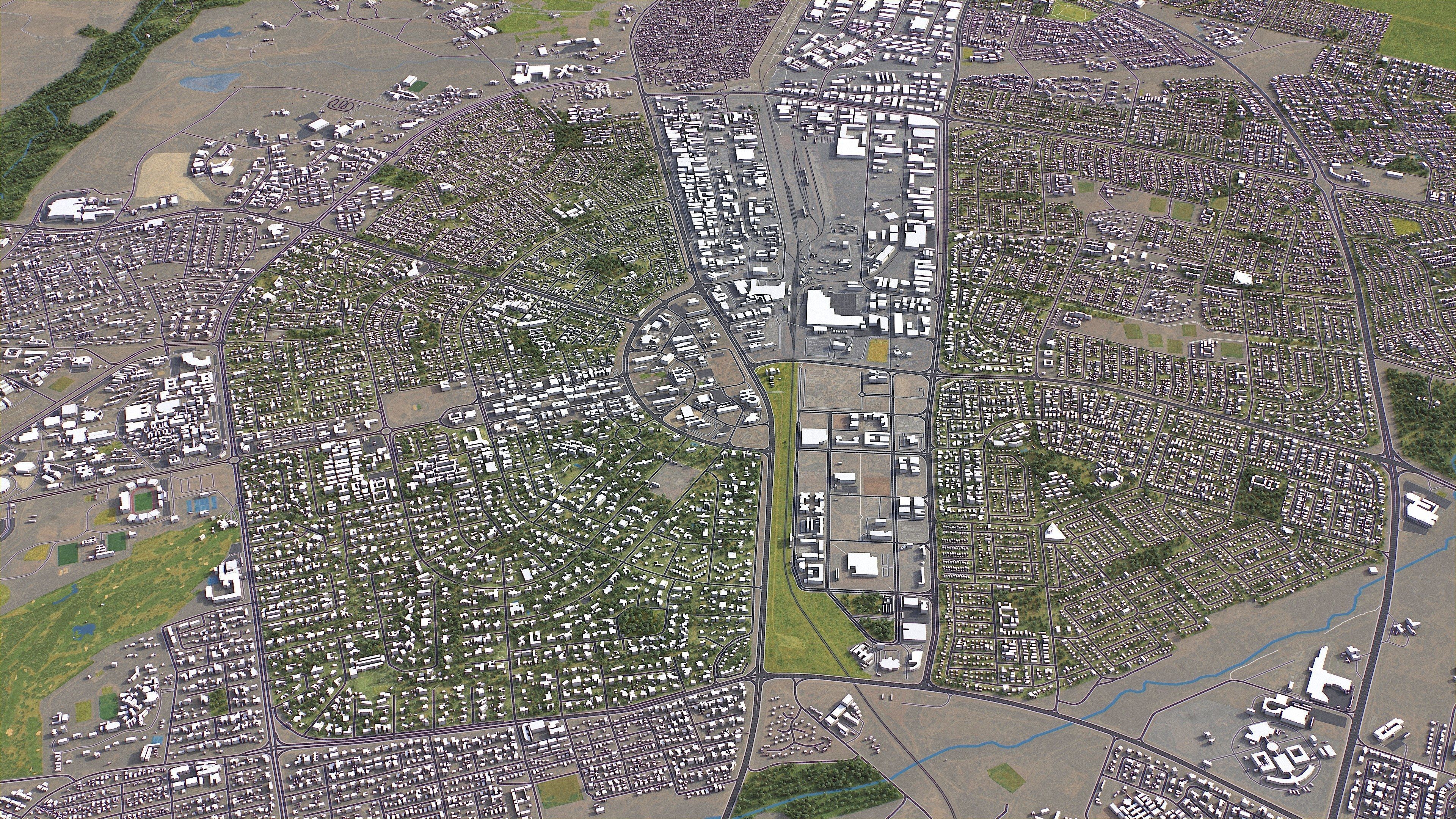 Gaborone - 3D City Model Low-poly 3D model_8