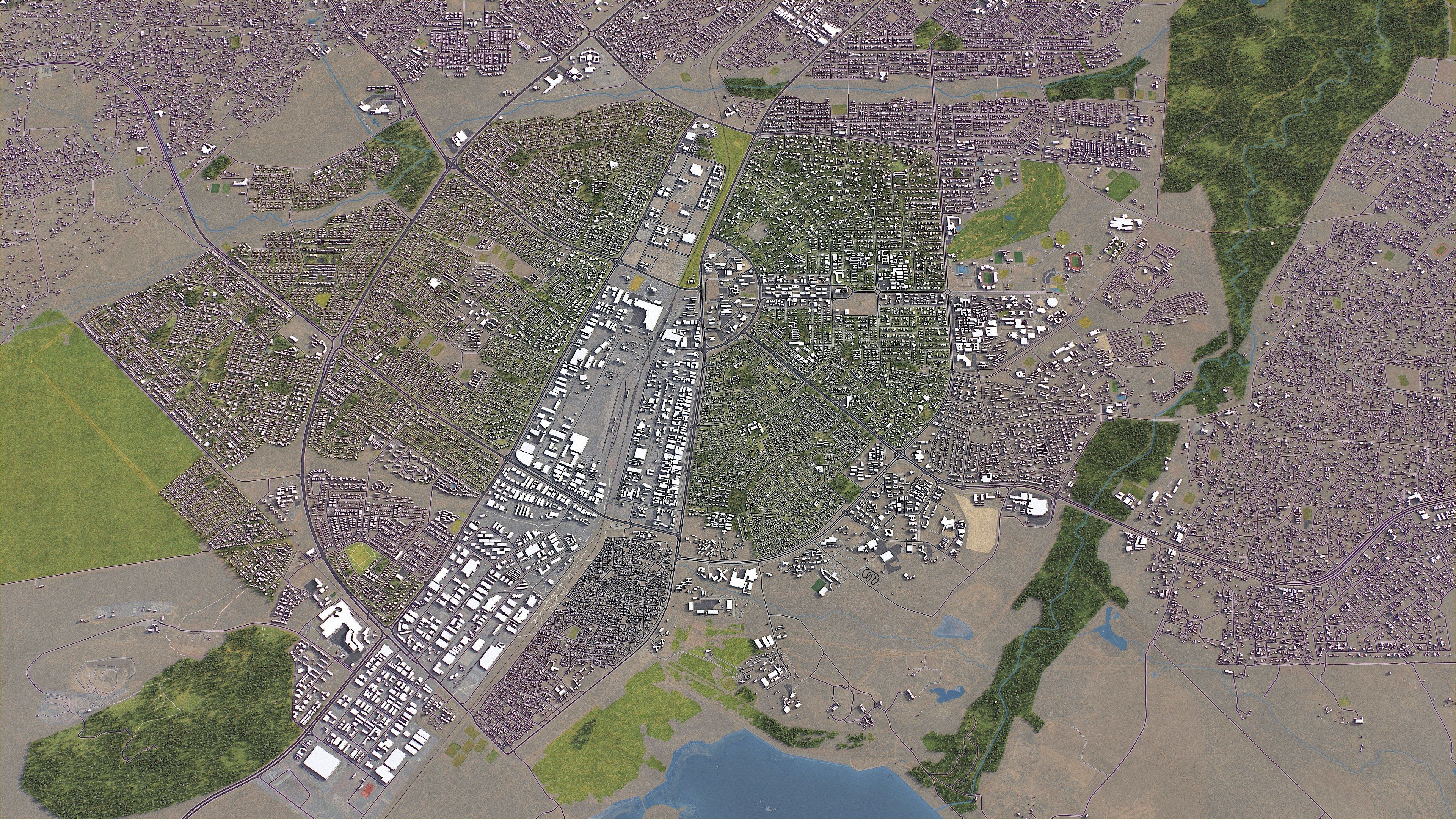 Gaborone - 3D City Model Low-poly 3D model_10