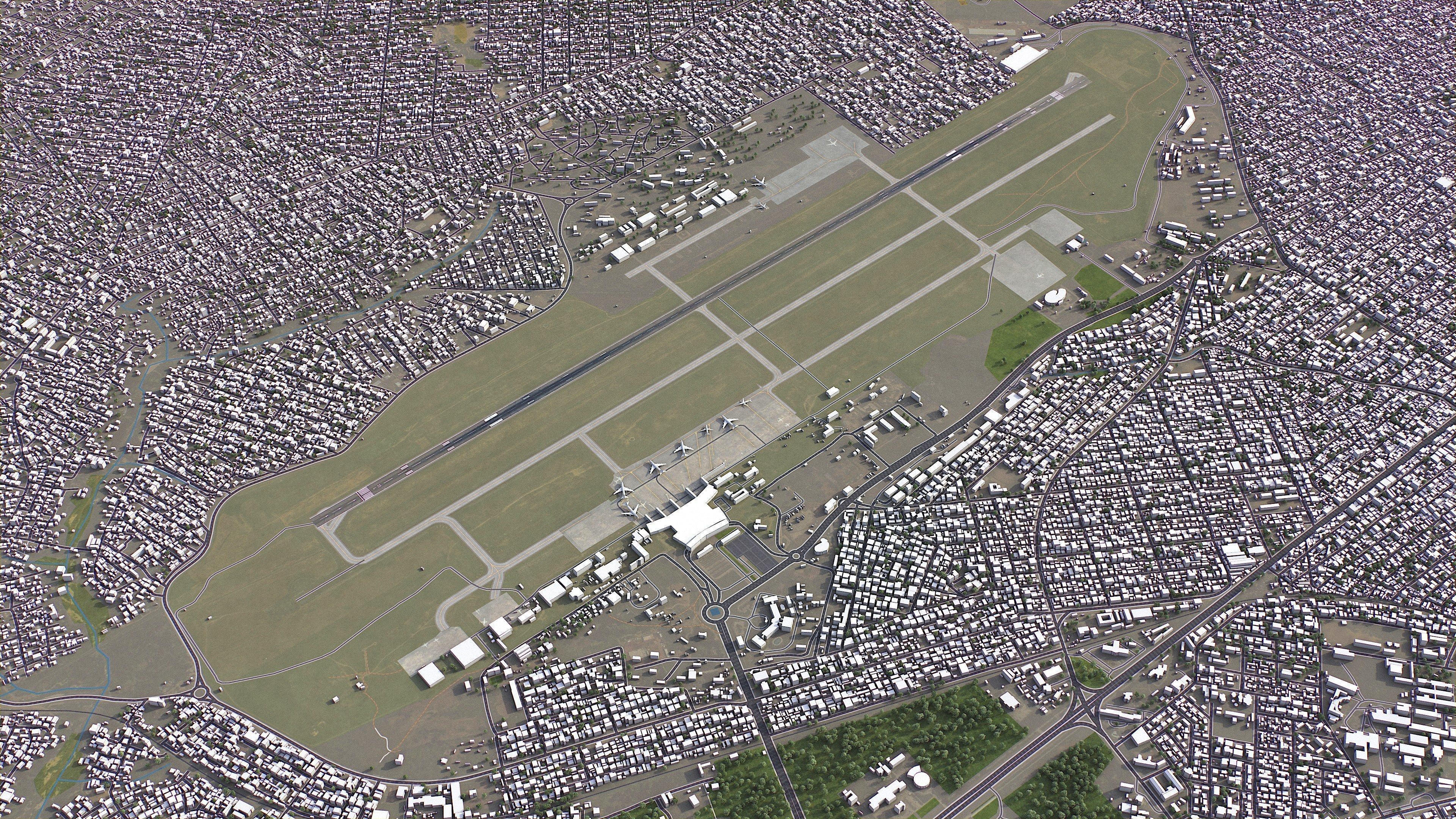 Brazzaville  Airport Low-poly 3D model_1