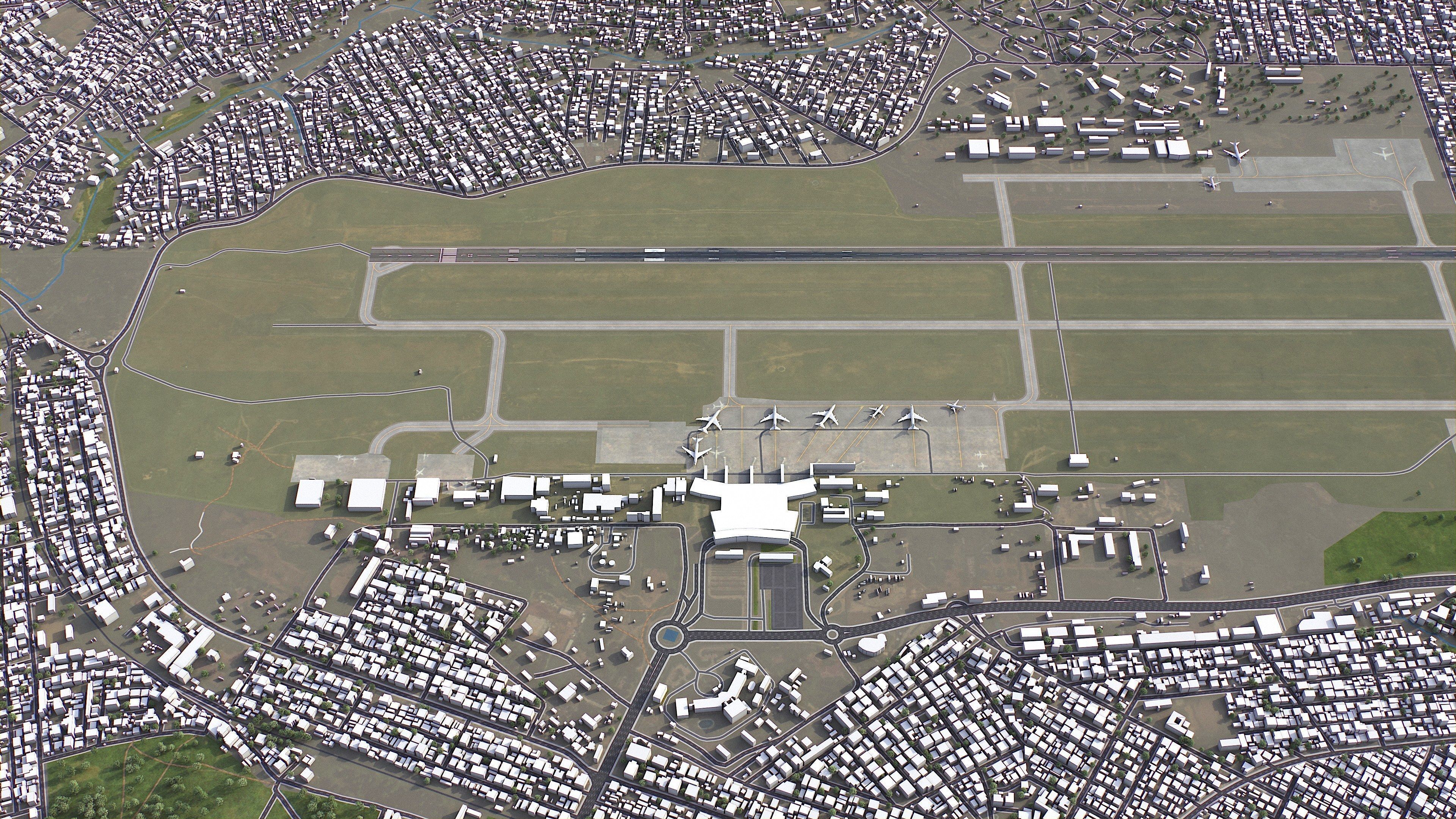Brazzaville  Airport Low-poly 3D model_5