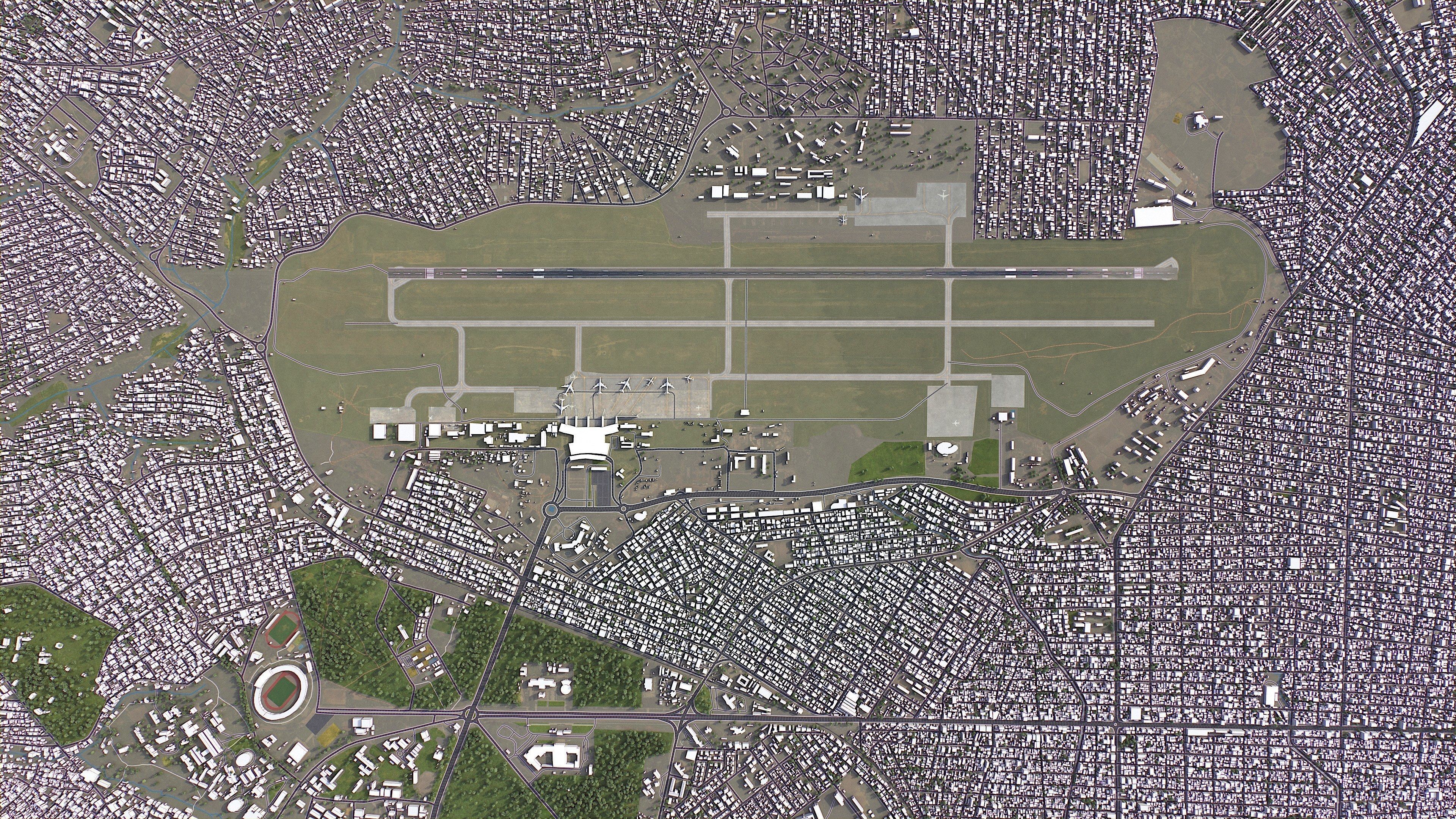 Brazzaville  Airport Low-poly 3D model_7