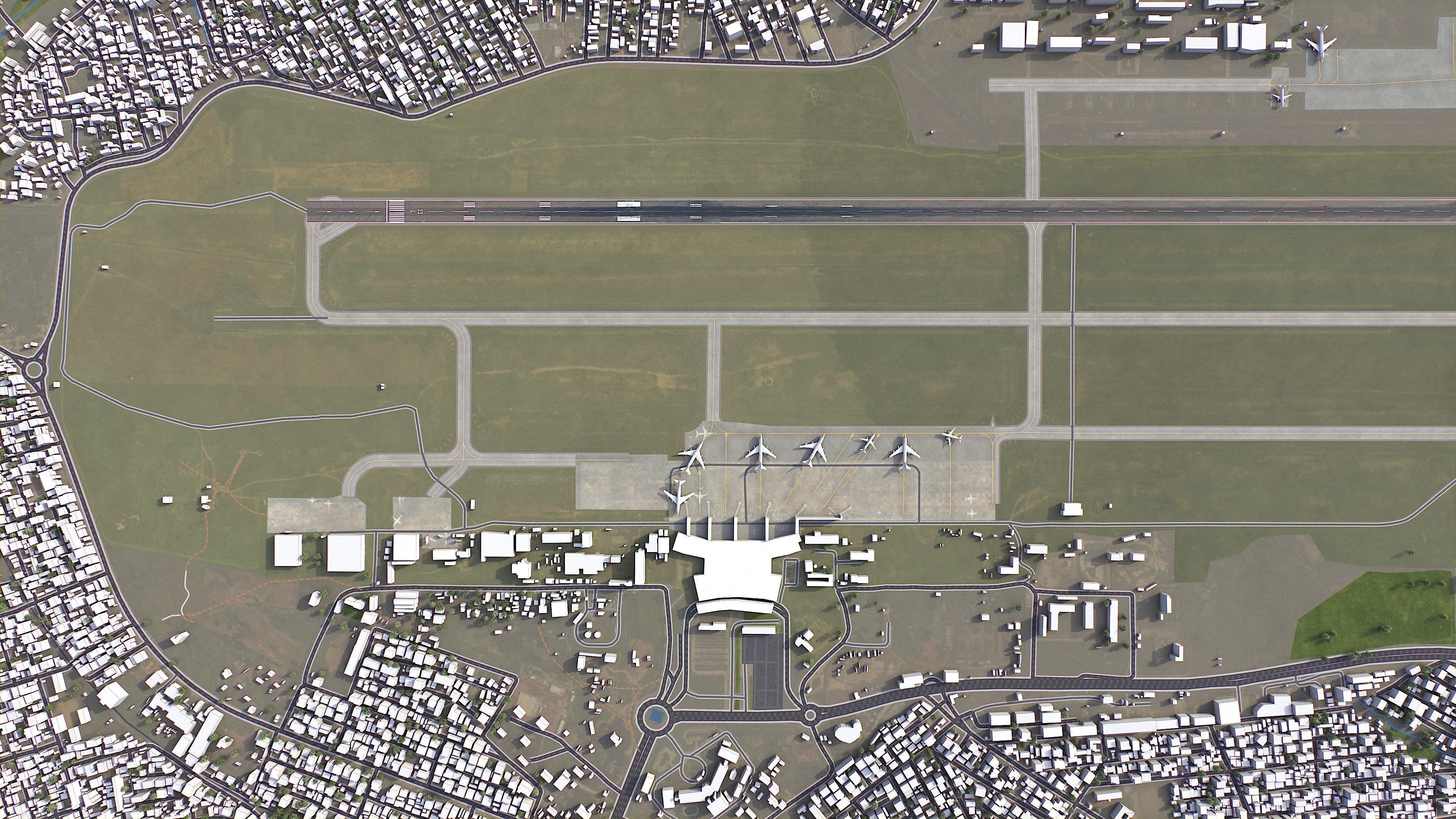 Brazzaville  Airport Low-poly 3D model_6