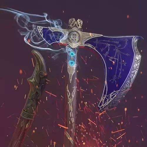 Leviathan axe God of war ragnarok Low-poly 3D model