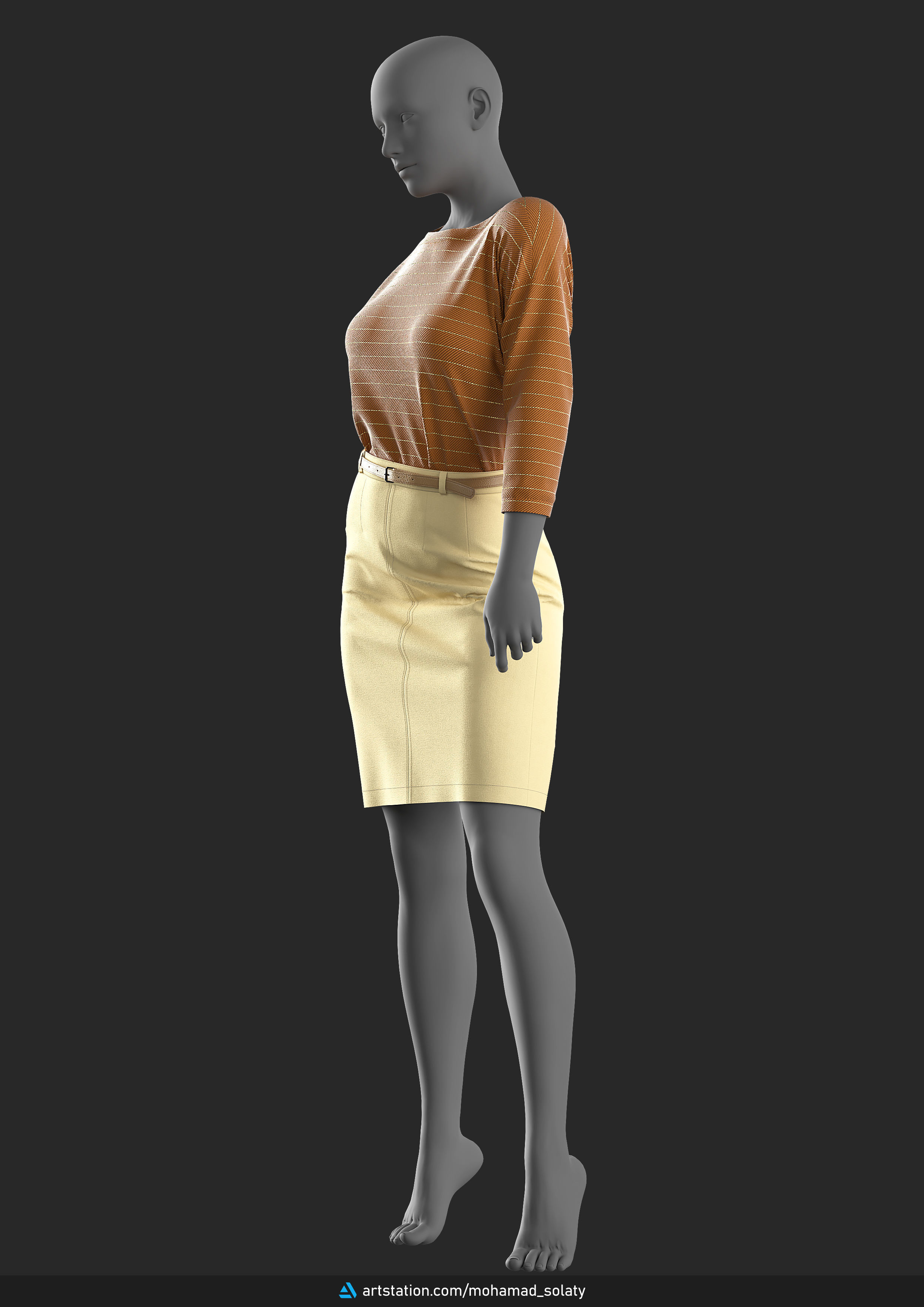 Girls Outfit 52 - Marvelous Designer 3D model_2