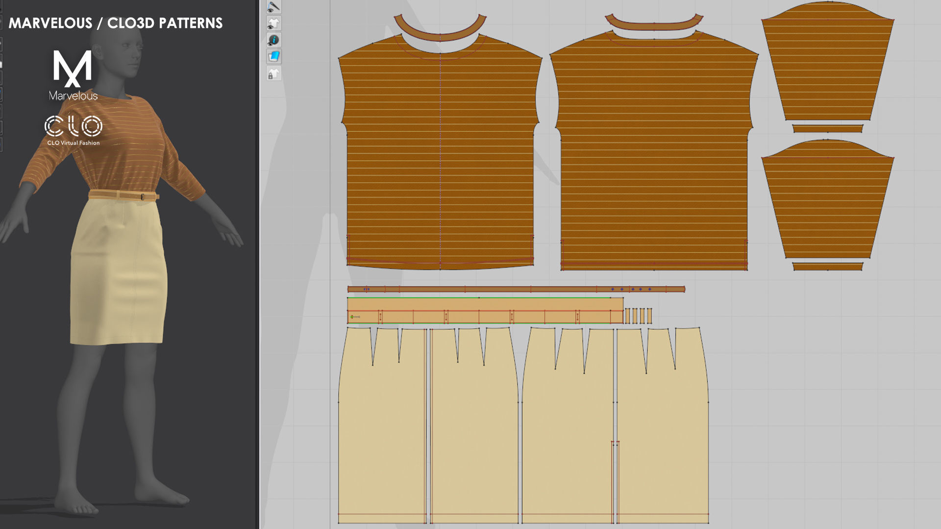 Girls Outfit 52 - Marvelous Designer 3D model_6