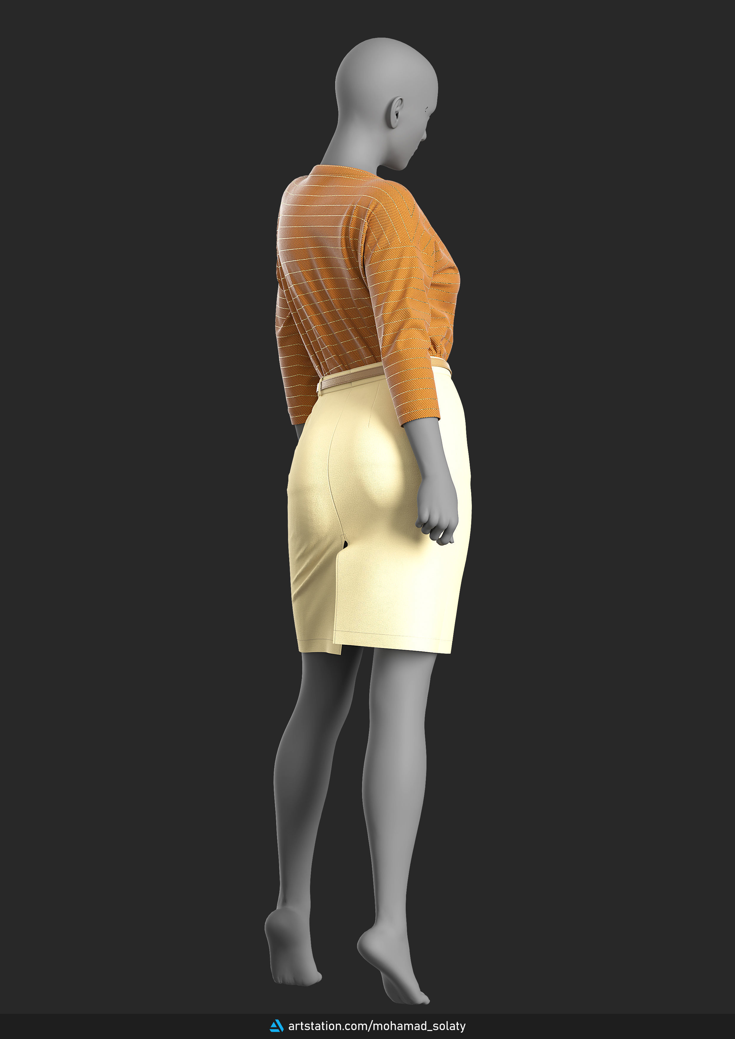 Girls Outfit 52 - Marvelous Designer 3D model_3