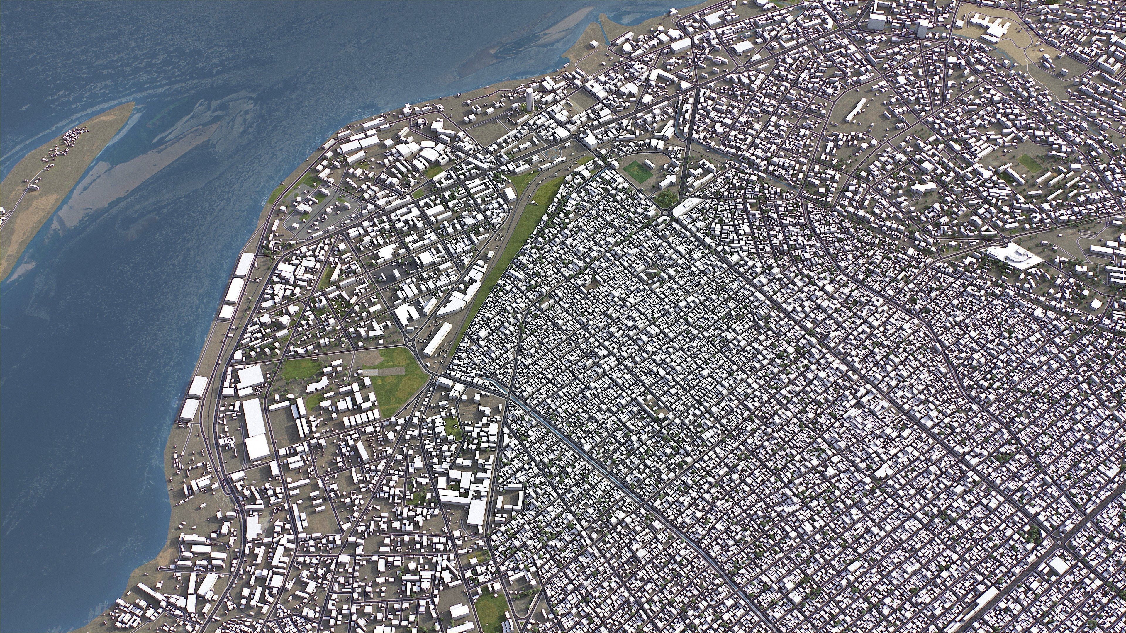 Brazzaville - 3D City Model Low-poly 3D model_3