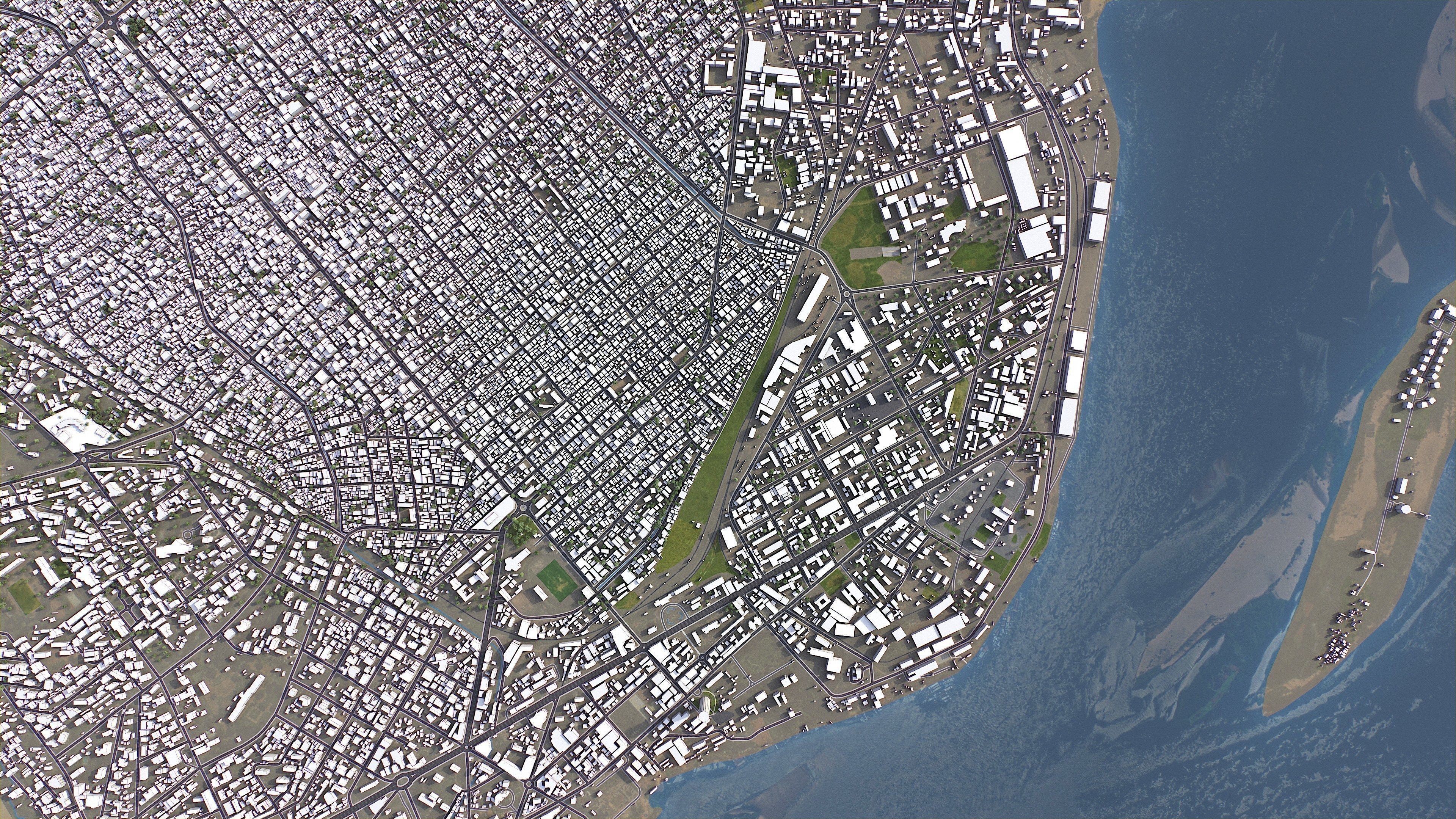 Brazzaville - 3D City Model Low-poly 3D model_6