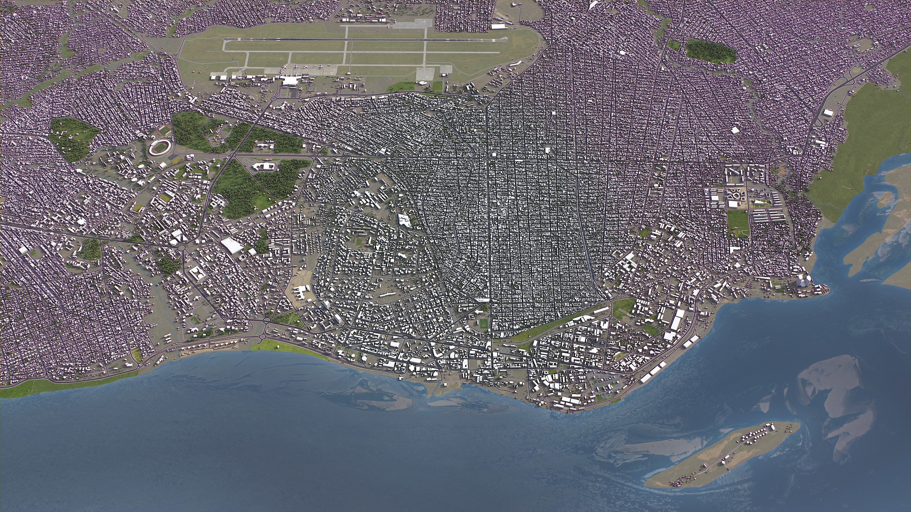Brazzaville - 3D City Model Low-poly 3D model_12