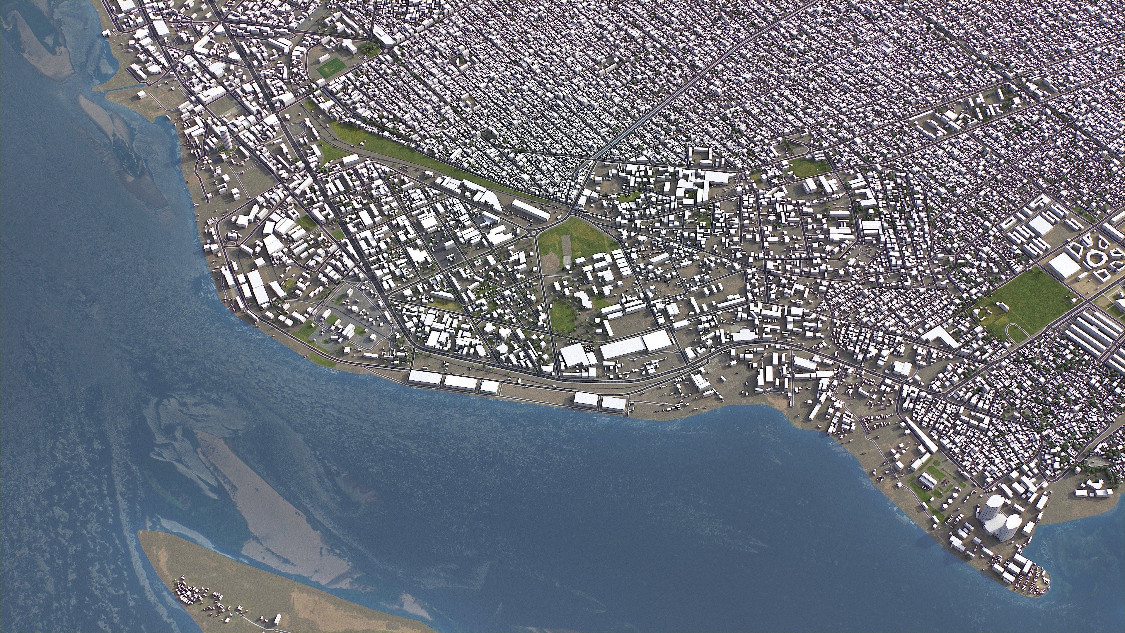 Brazzaville - 3D City Model Low-poly 3D model_4
