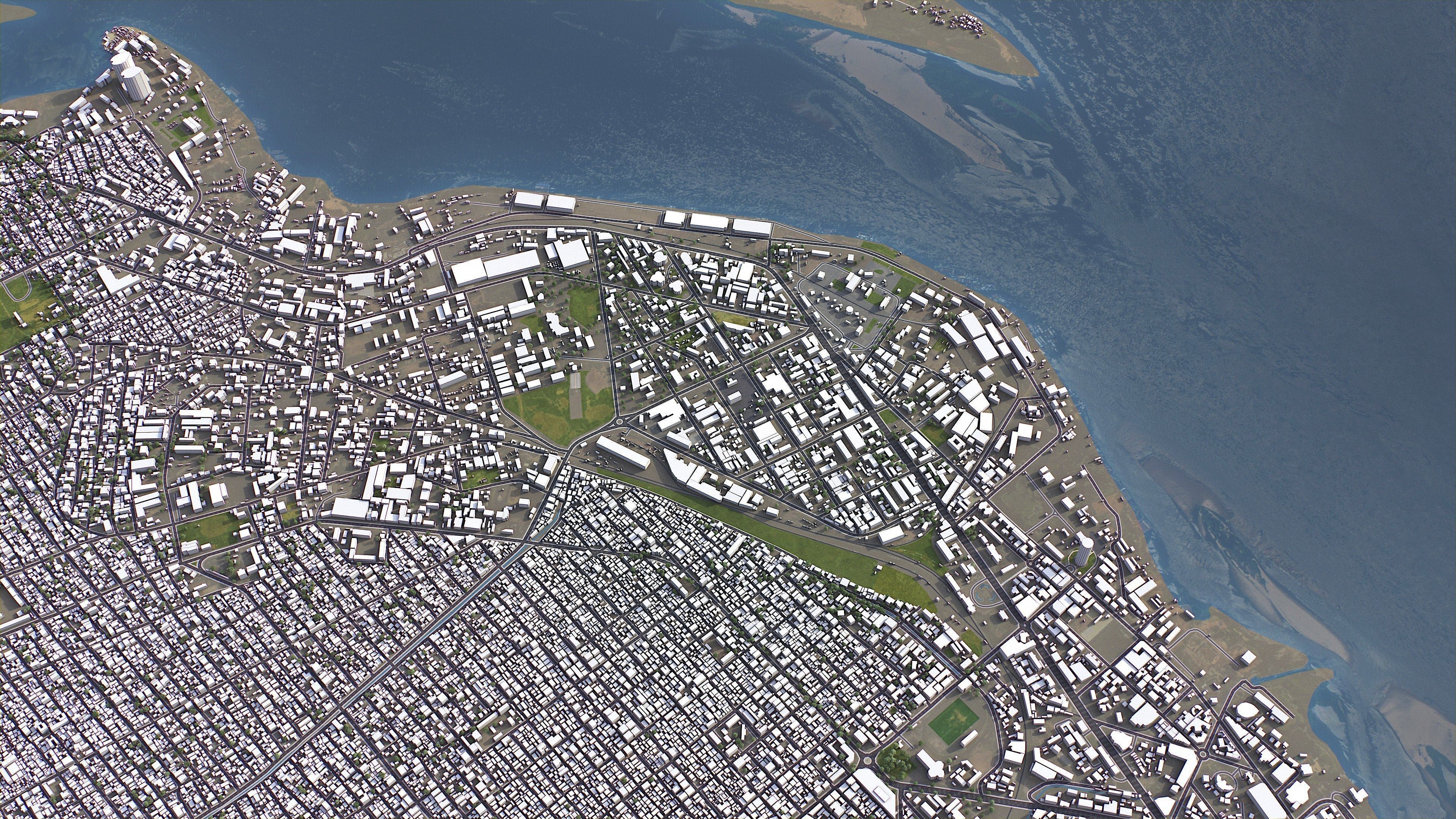 Brazzaville - 3D City Model Low-poly 3D model_2