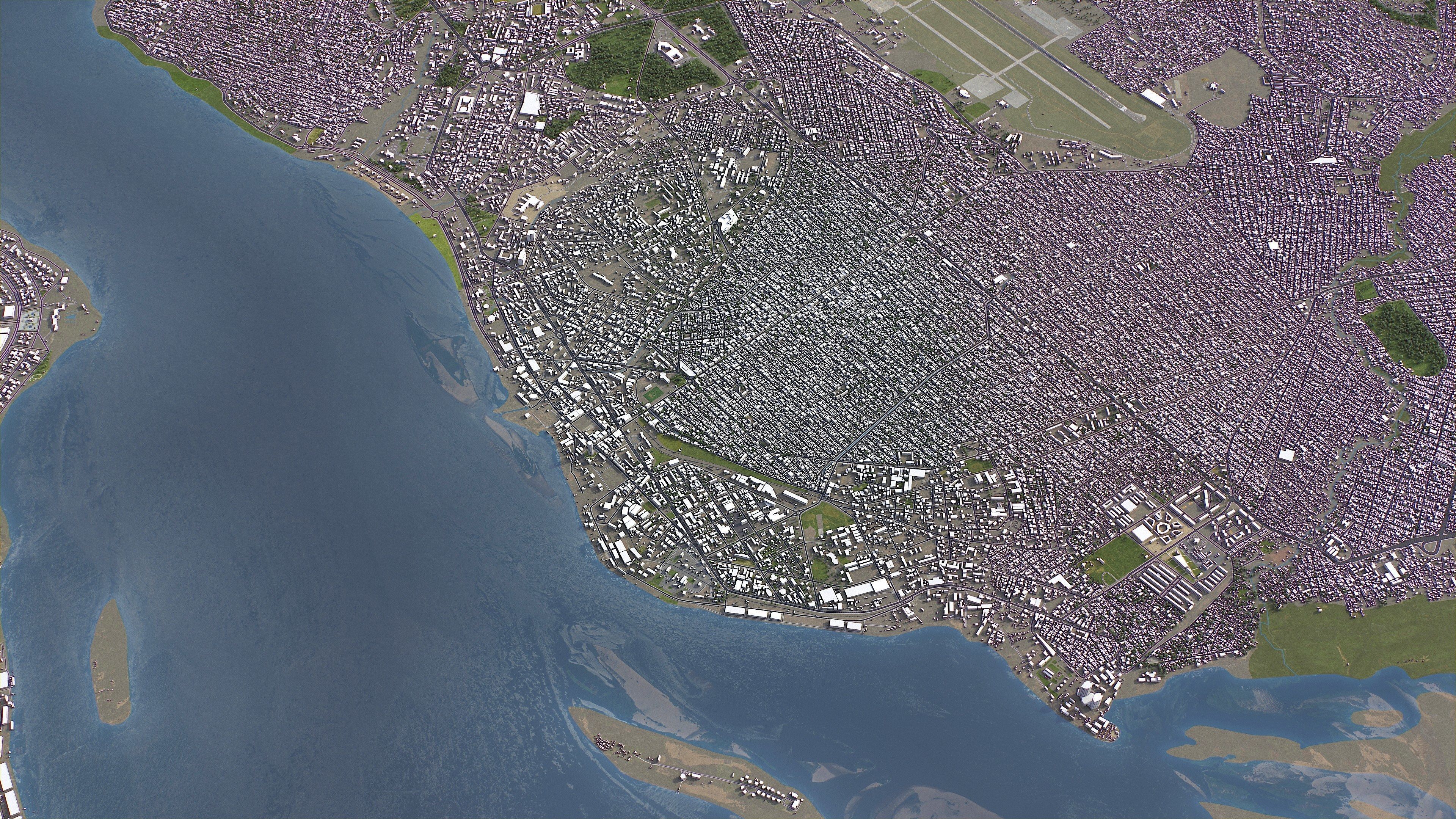 Brazzaville - 3D City Model Low-poly 3D model_11