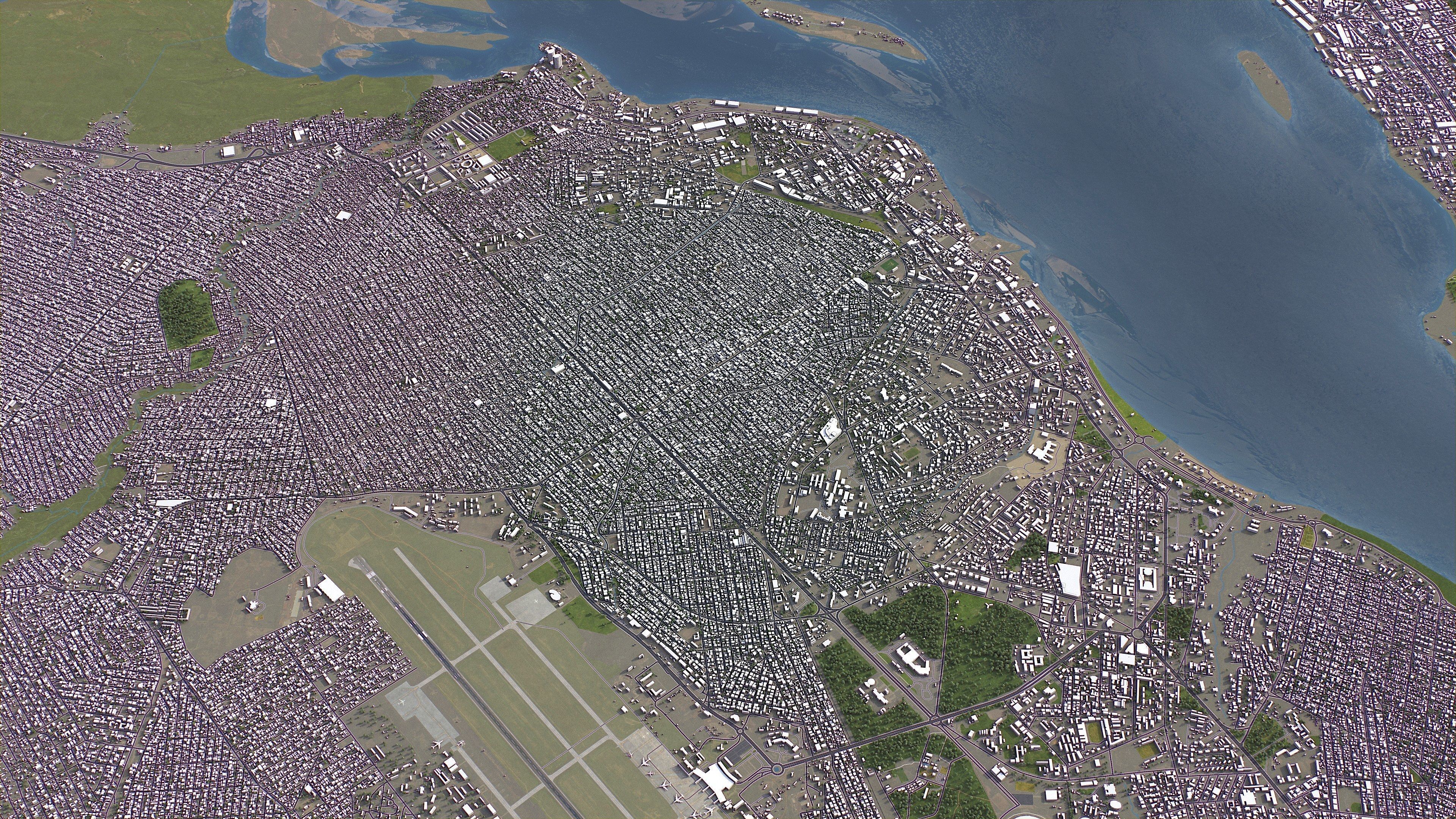 Brazzaville - 3D City Model Low-poly 3D model_8