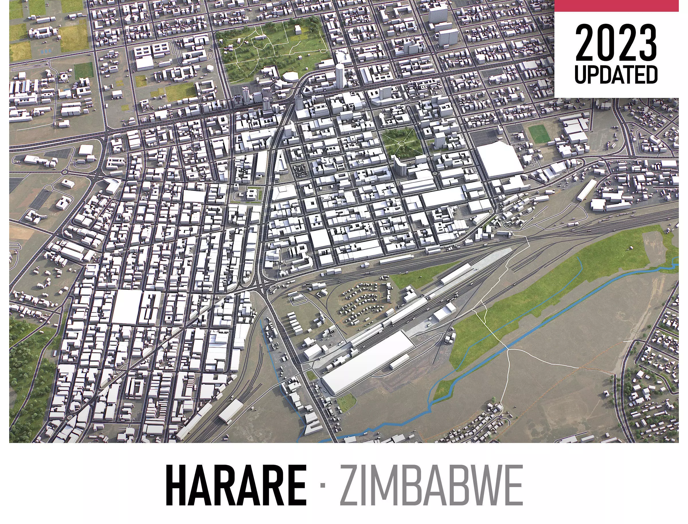 Harare - 3D City Low-poly 3D model