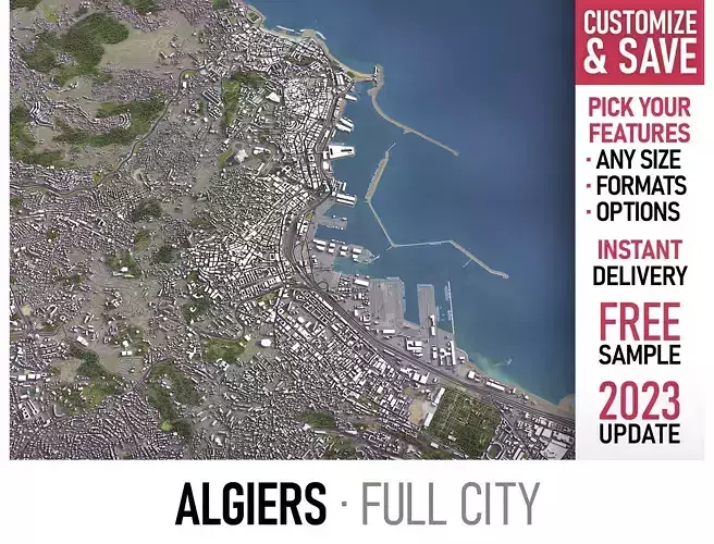Algiers - 3D City Model Low-poly 3D model