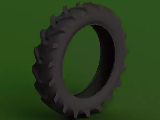 Field Road Rear Tractor Tires 3D model