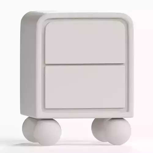 Curved Wooden Night Stand