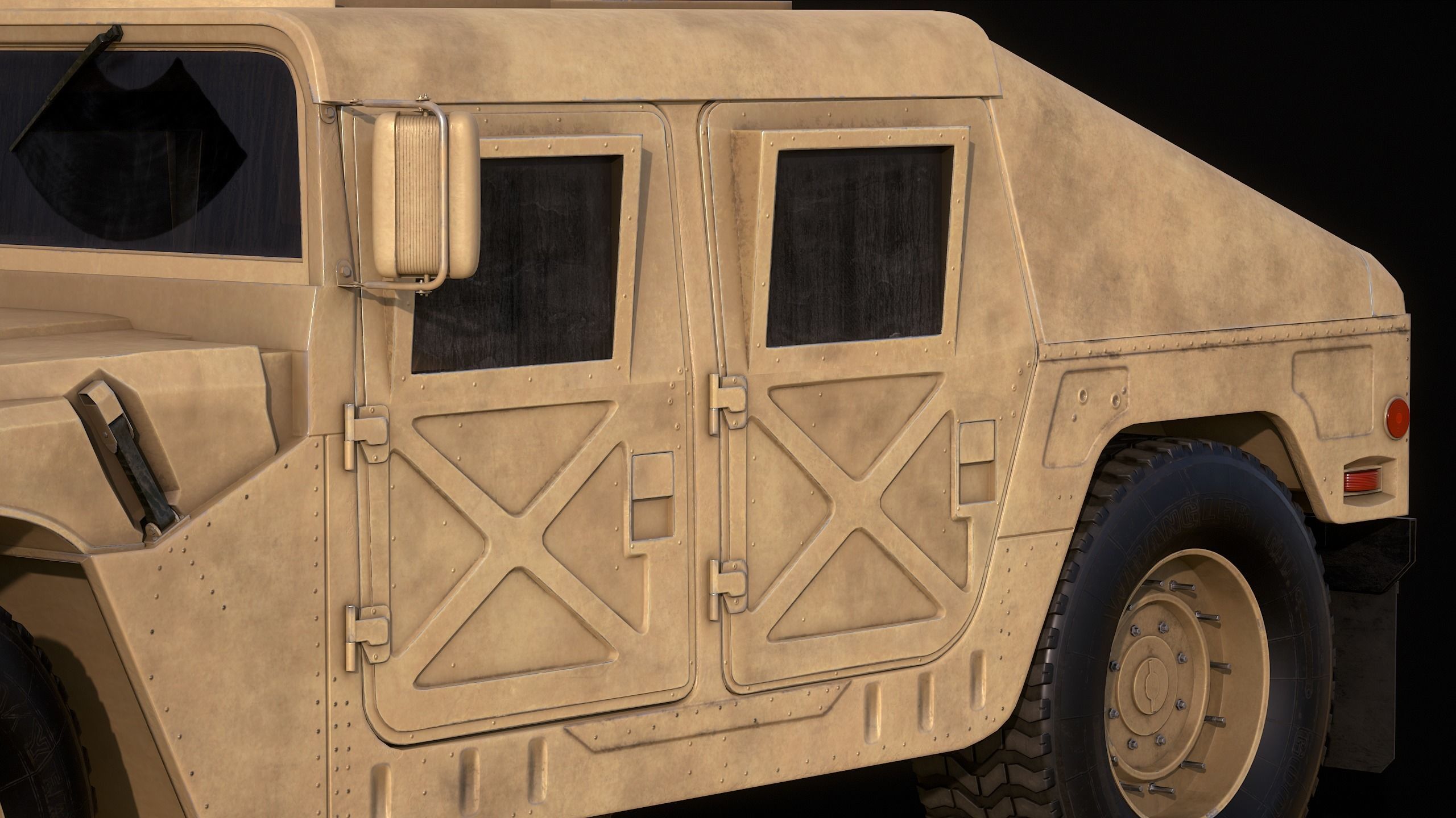 HMMWV M-998M2 Humvee 3D-Model Game Ready Low-poly 3D model_7