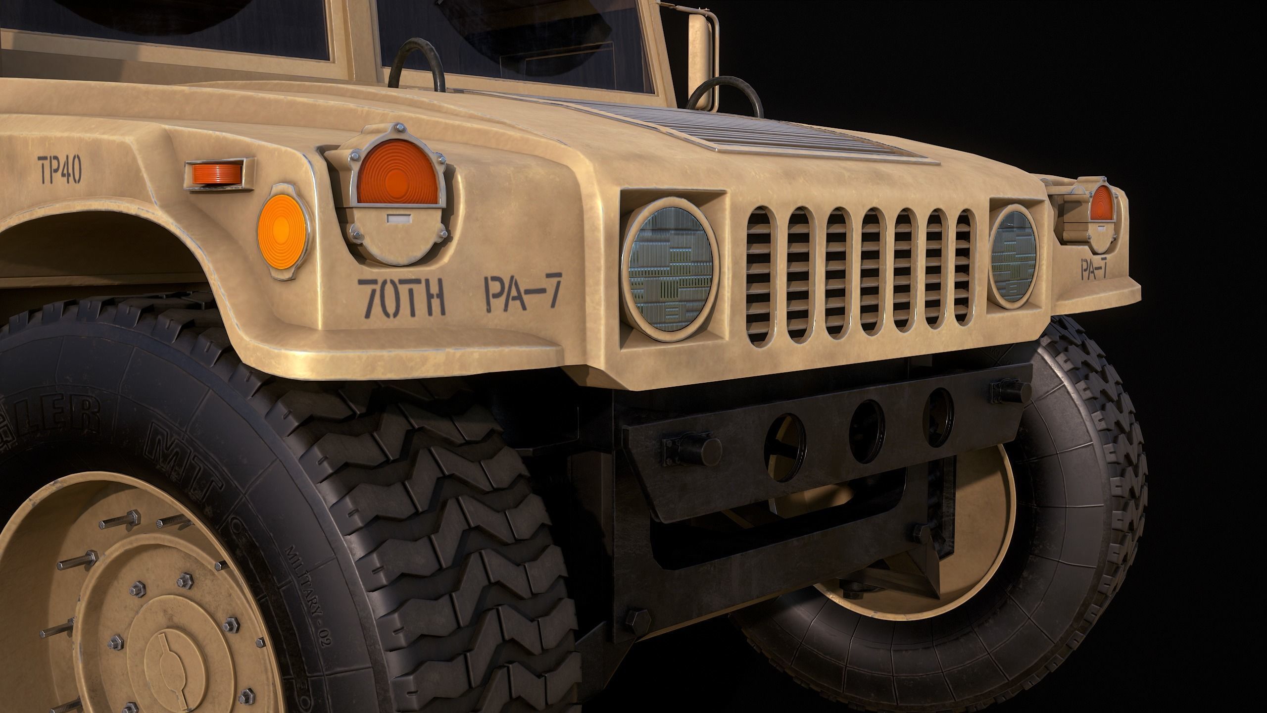 HMMWV M-998M2 Humvee 3D-Model Game Ready Low-poly 3D model_3