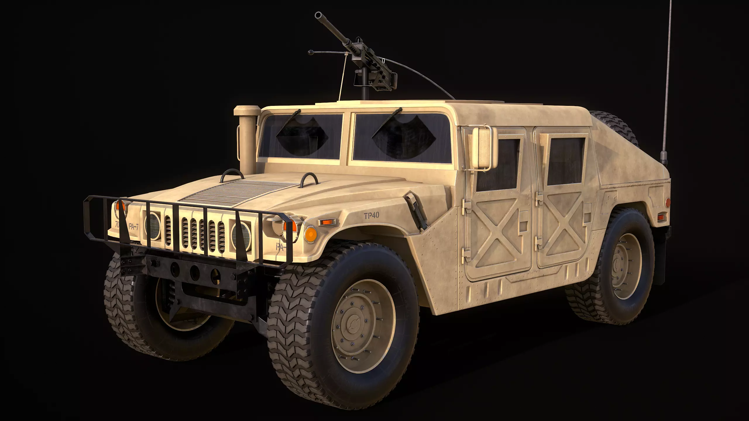 HMMWV M-998M2 Humvee 3D-Model Game Ready Low-poly 3D model_0